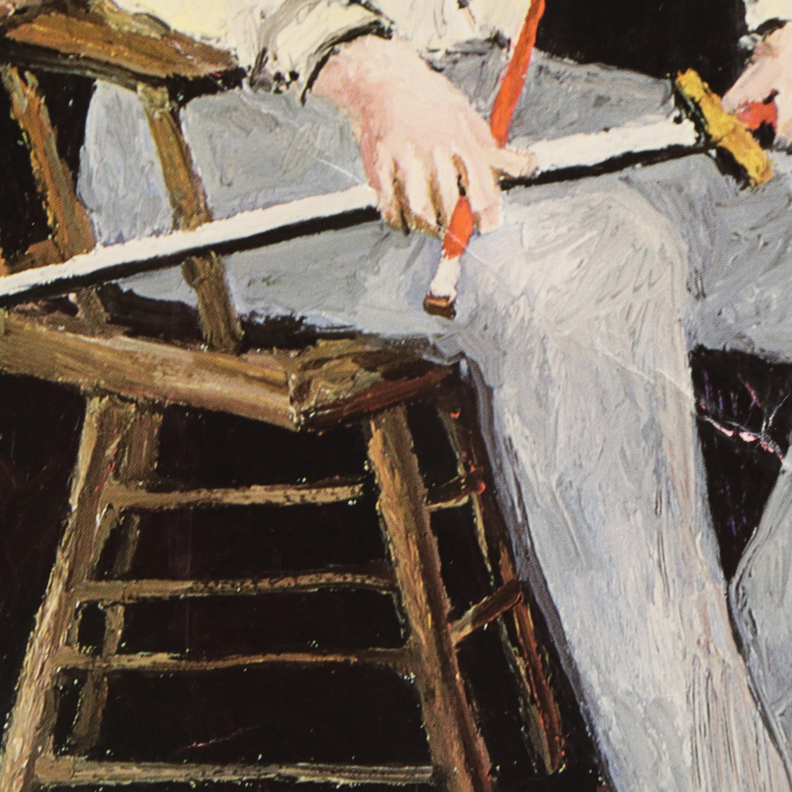 G. Rodrigue Offset Lithograph Poster "Louisiana Writer Gus Weill with Artist"