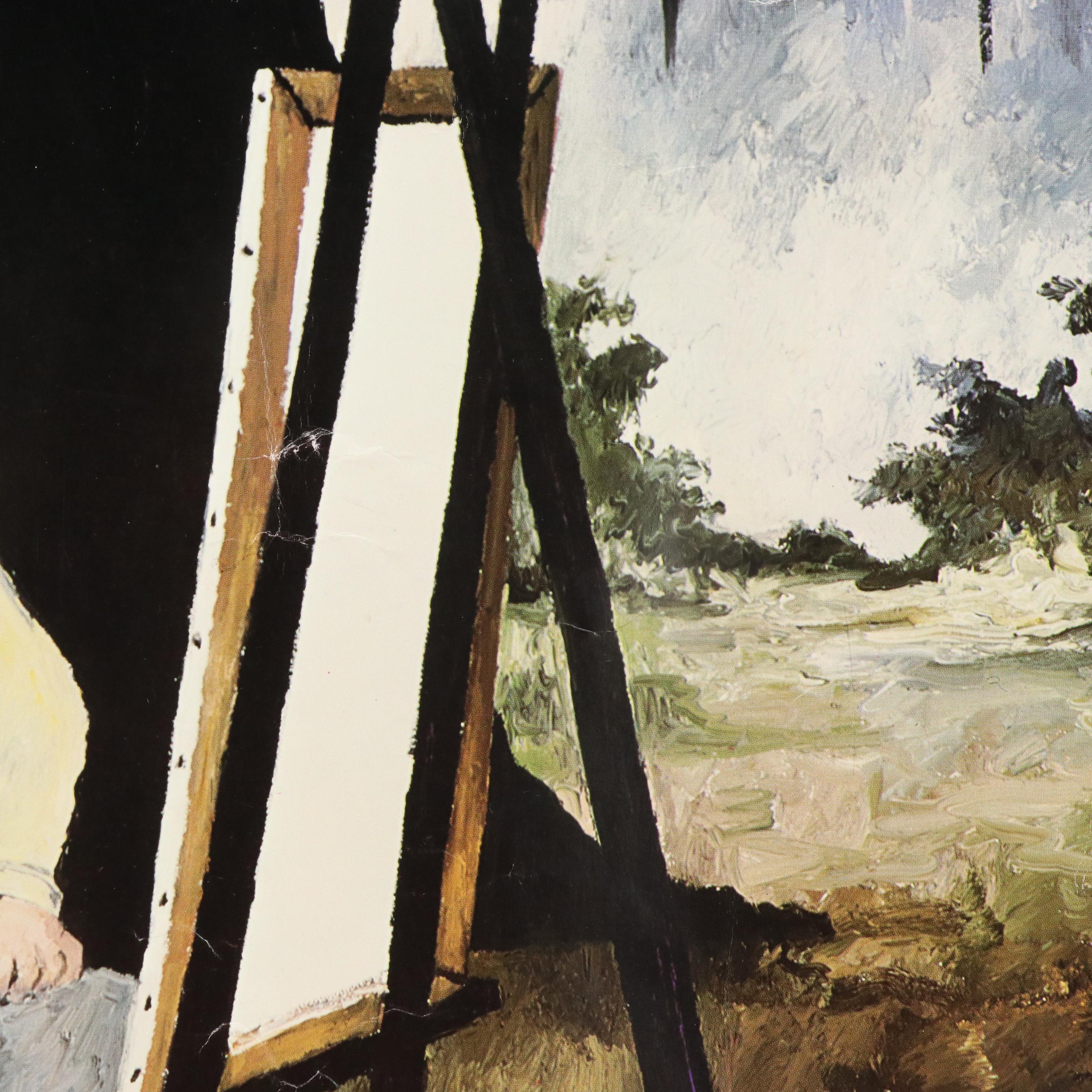 G. Rodrigue Offset Lithograph Poster "Louisiana Writer Gus Weill with Artist"