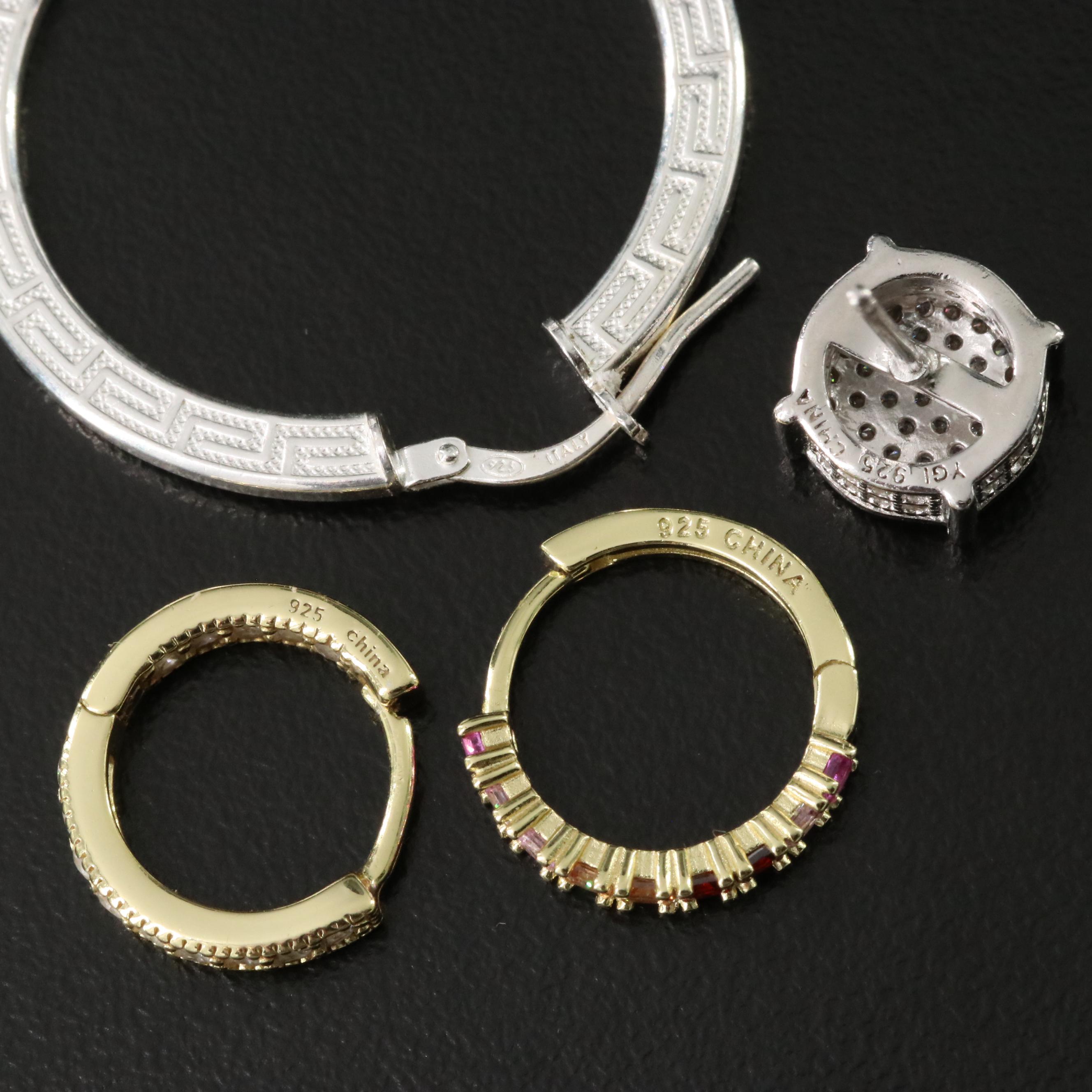 Sterling Earring Collection with CZs