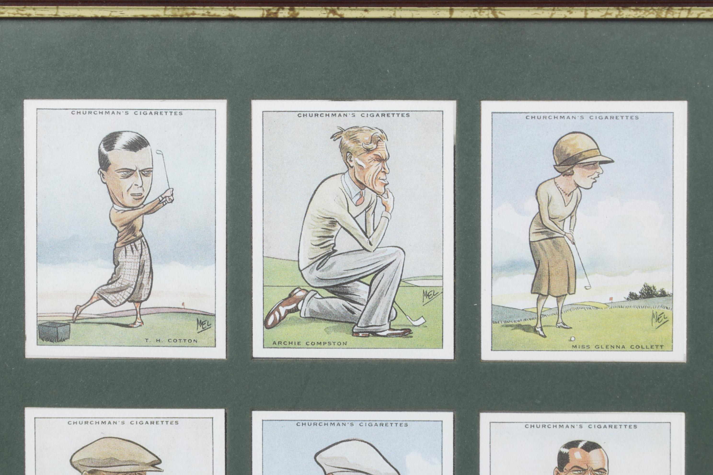 Reproductions of 1931 Tobacco Cards Featuring Caricatures of Prominent Golfers
