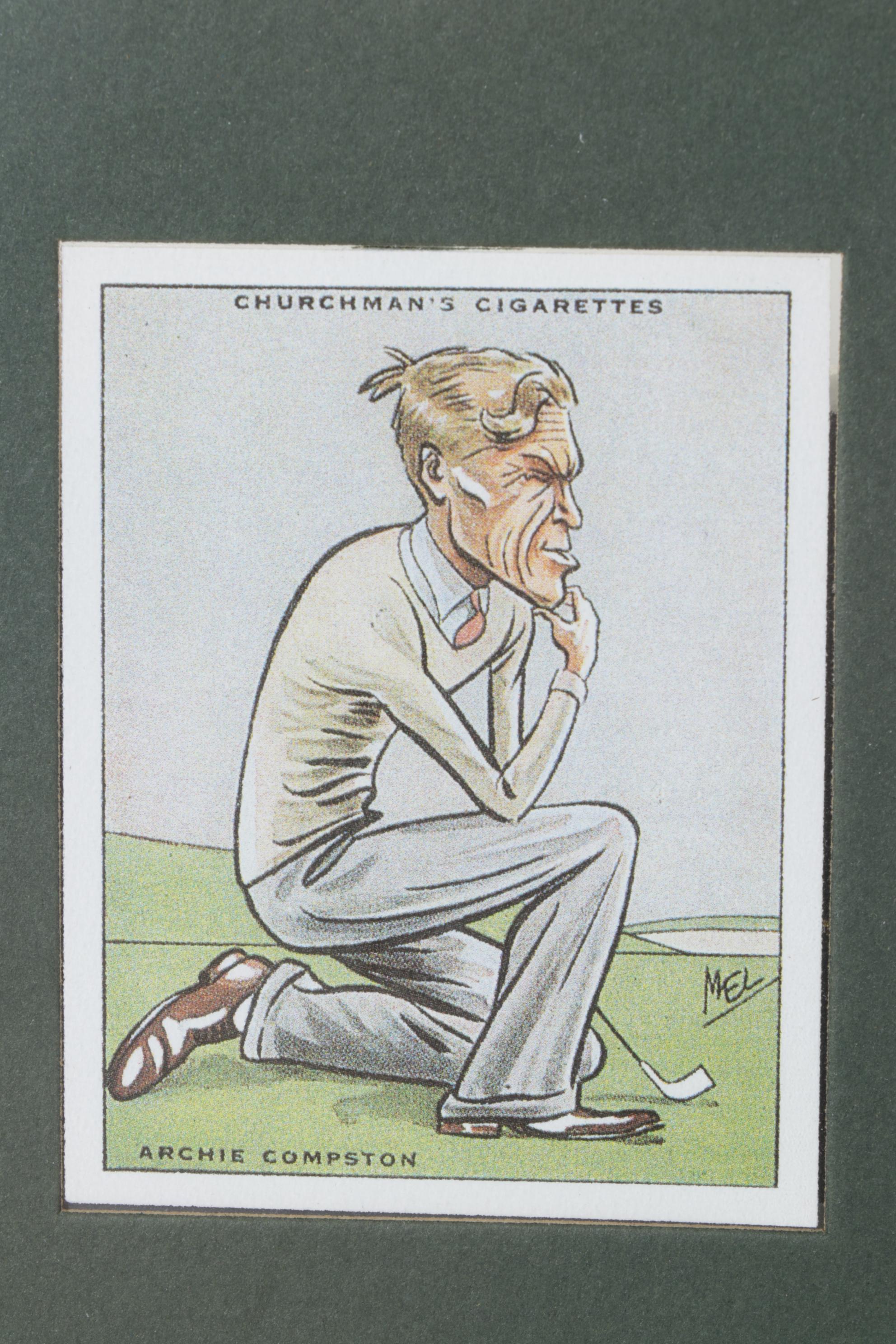 Reproductions of 1931 Tobacco Cards Featuring Caricatures of Prominent Golfers