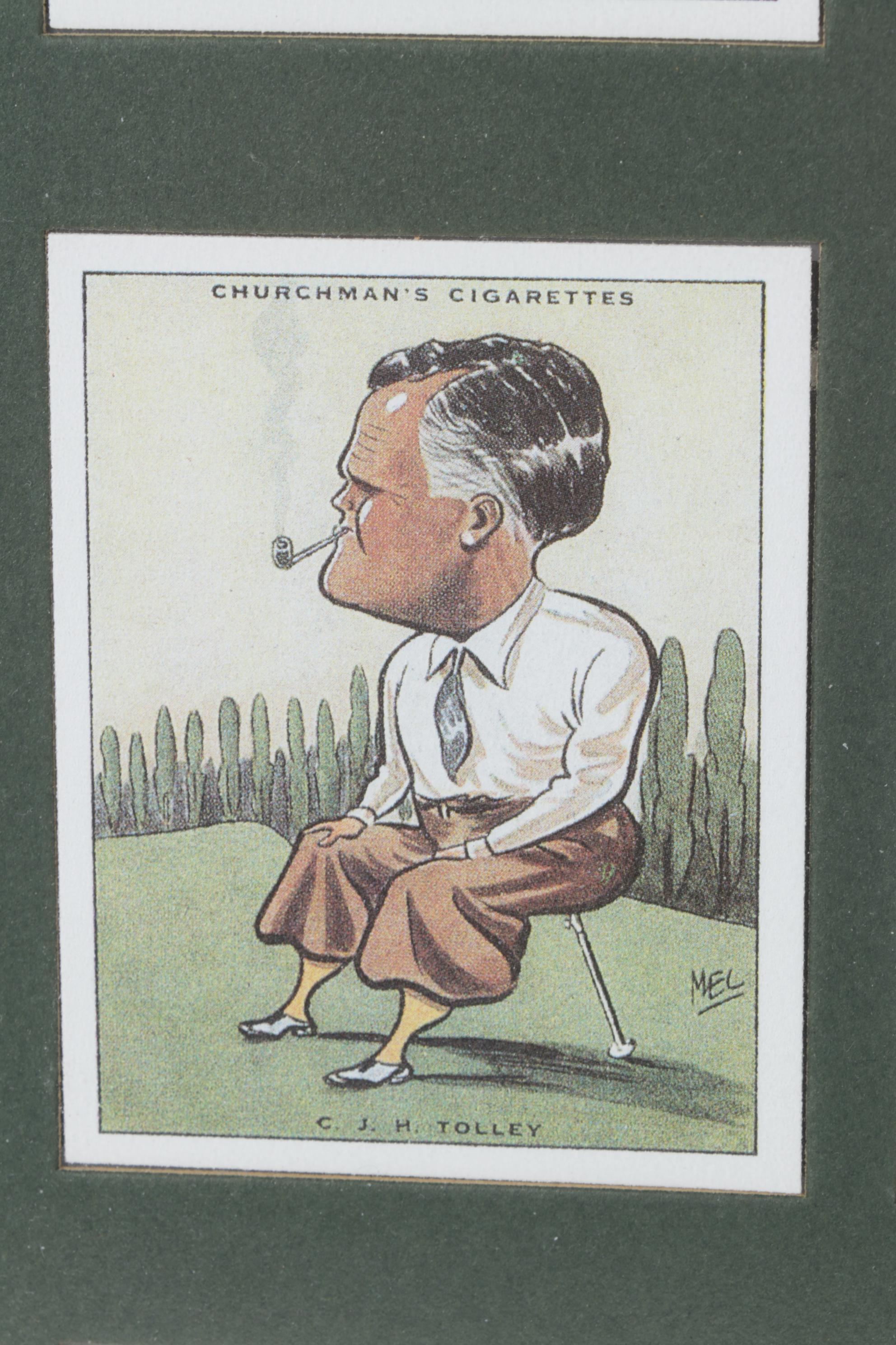 Reproductions of 1931 Tobacco Cards Featuring Caricatures of Prominent Golfers