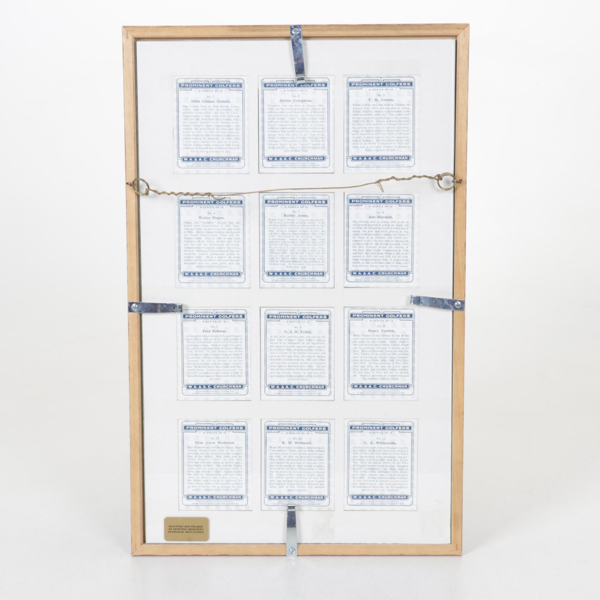 Reproductions of 1931 Tobacco Cards Featuring Caricatures of Prominent Golfers