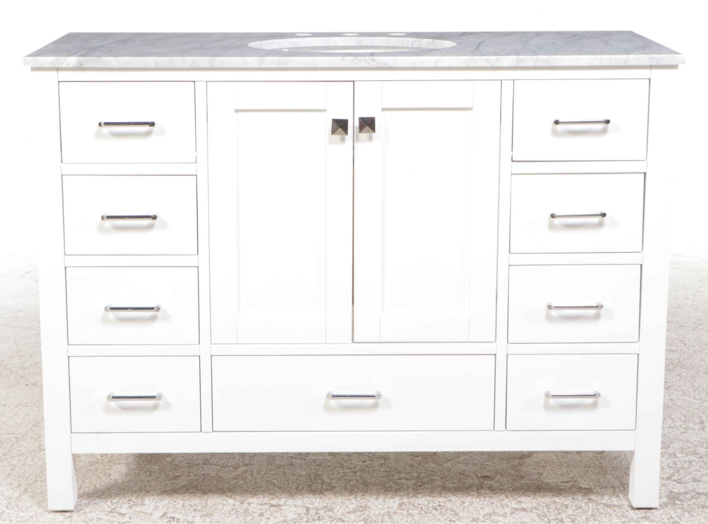 KBC 48" Contemporary Painted Wood and Granite Bathroom Vanity