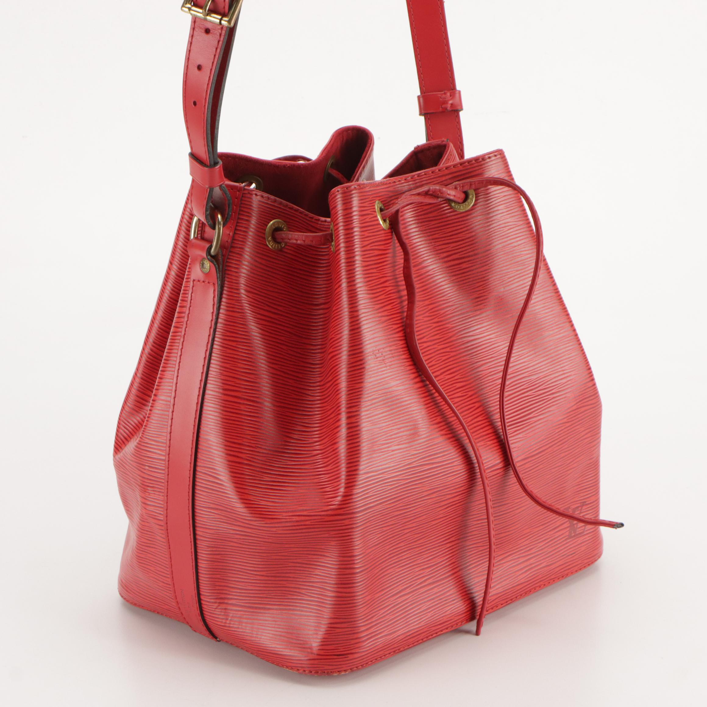 Louis Vuitton Petit Noé Bag in Castilian Red Epi/Smooth Leather