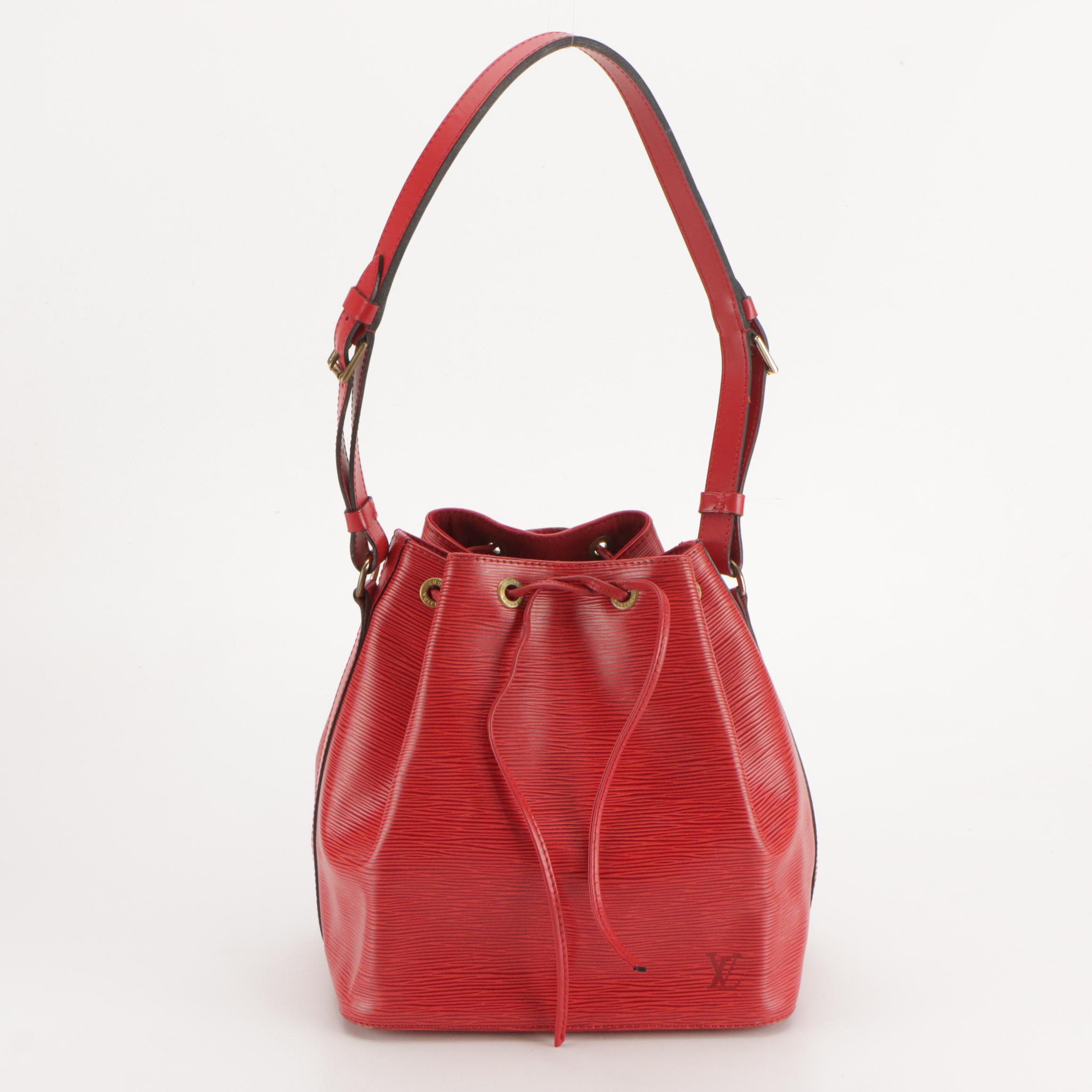 Louis Vuitton Petit Noé Bag in Castilian Red Epi/Smooth Leather