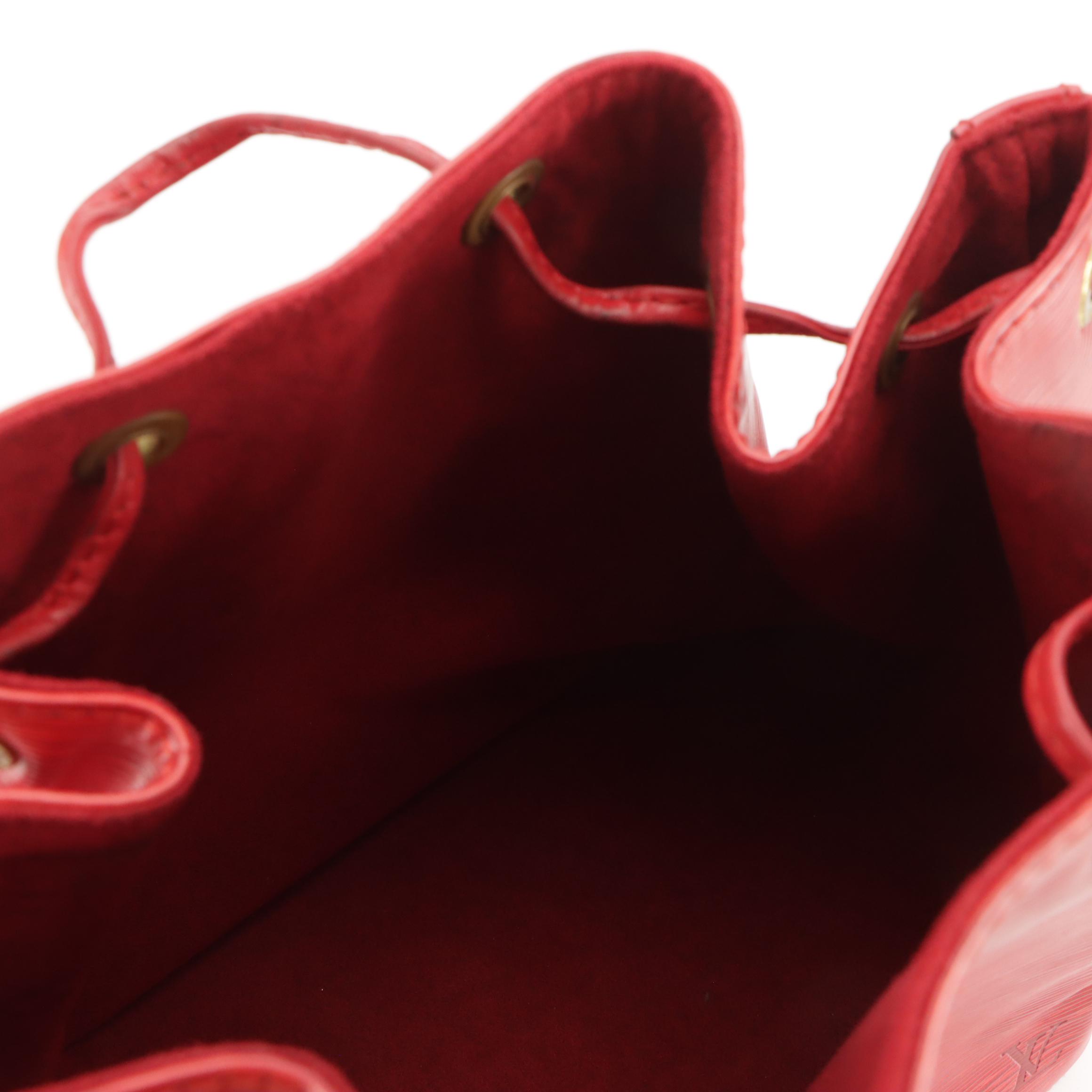 Louis Vuitton Petit Noé Bag in Castilian Red Epi/Smooth Leather