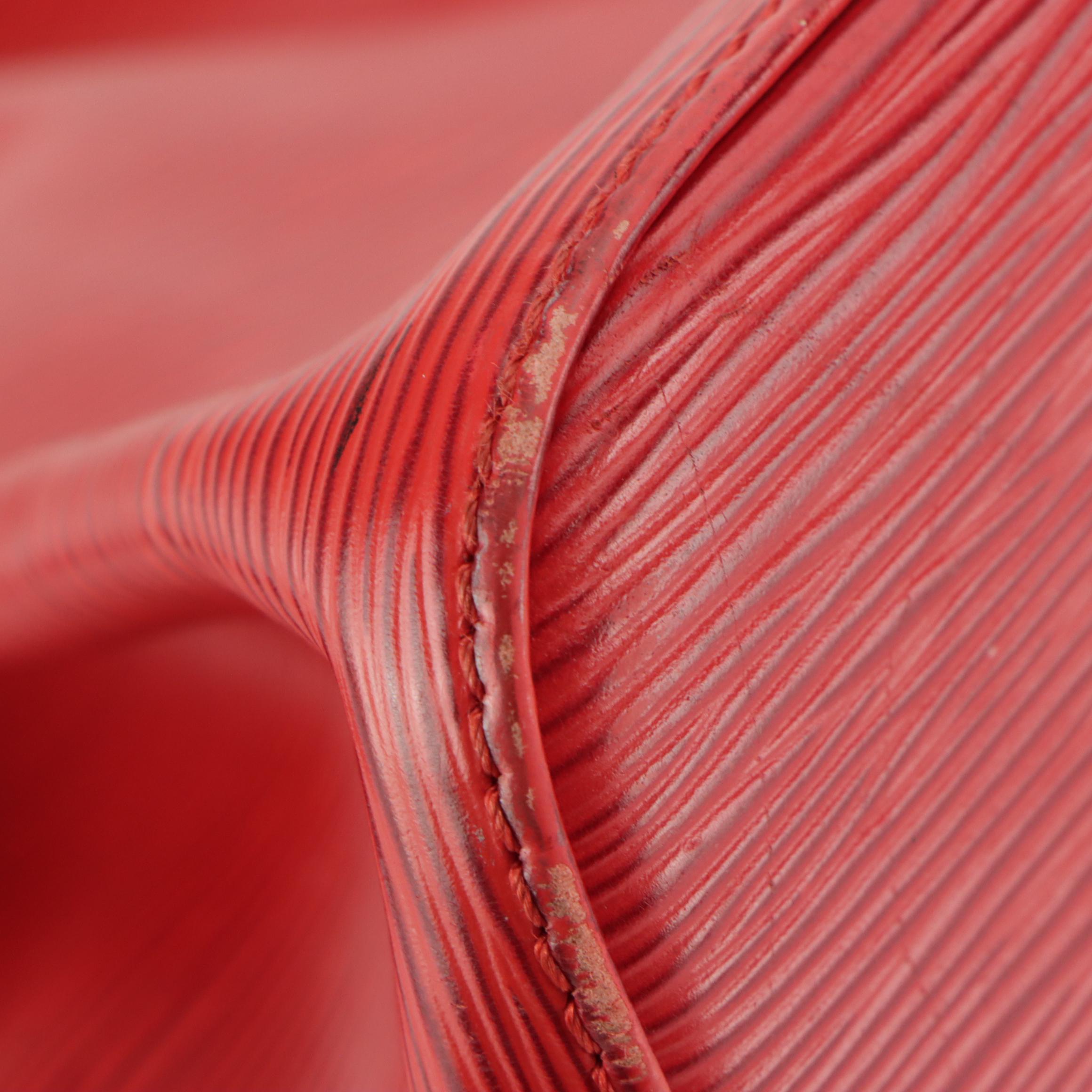 Louis Vuitton Petit Noé Bag in Castilian Red Epi/Smooth Leather