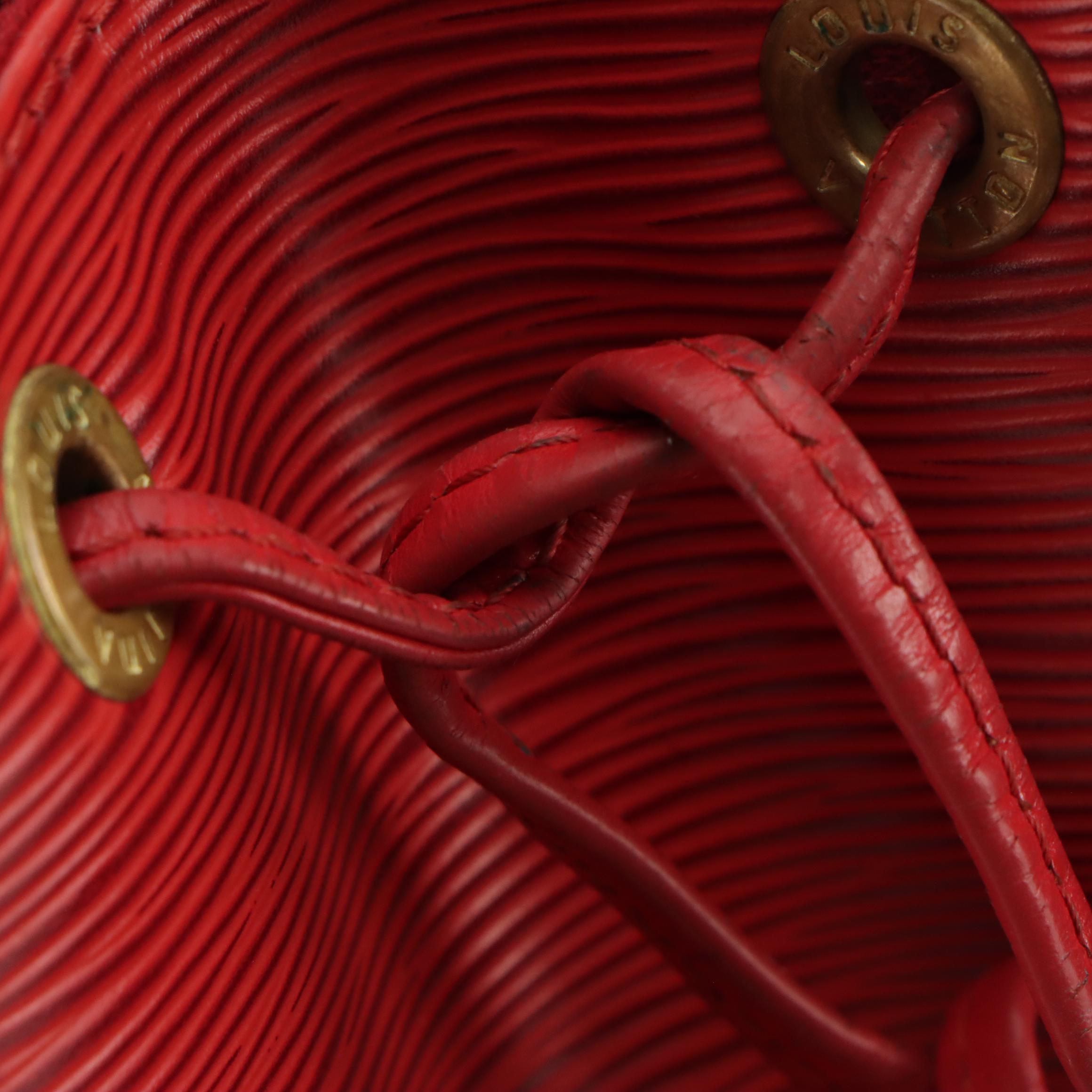 Louis Vuitton Petit Noé Bag in Castilian Red Epi/Smooth Leather