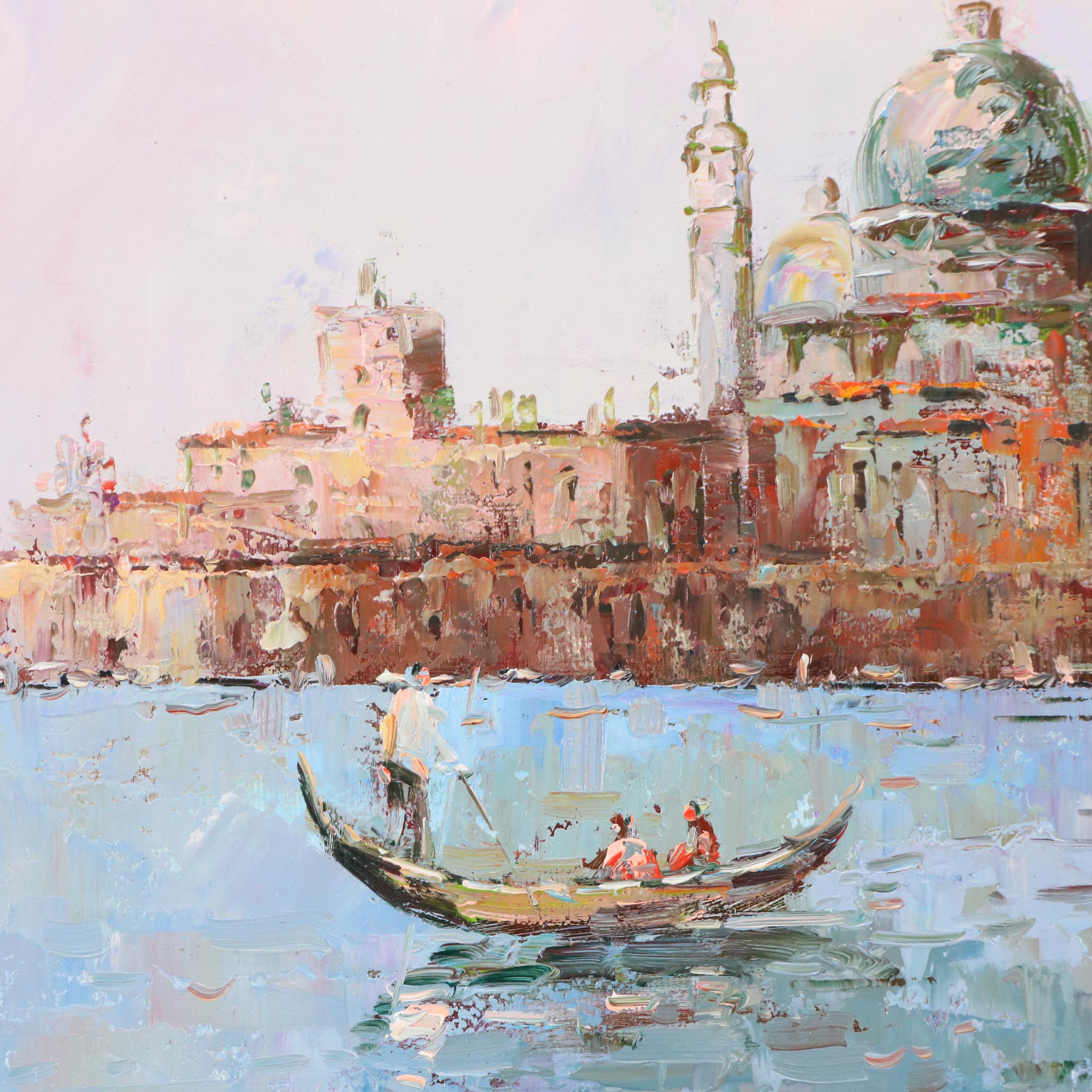 Morgan (Sun-Ki Back) Oil Painting of Bacino di San Marco, Venice, Circa 1998
