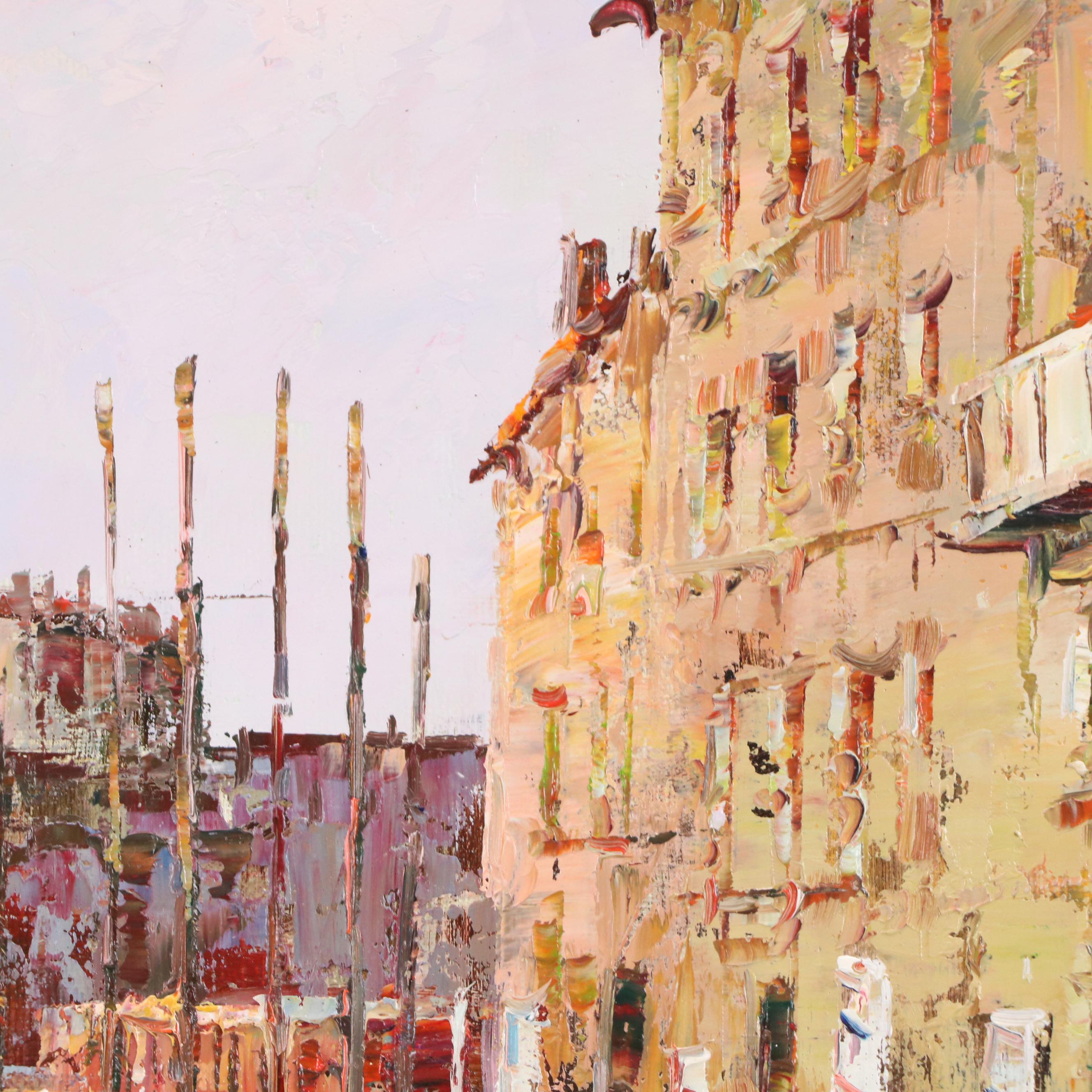 Morgan (Sun-Ki Back) Oil Painting of Bacino di San Marco, Venice, Circa 1998