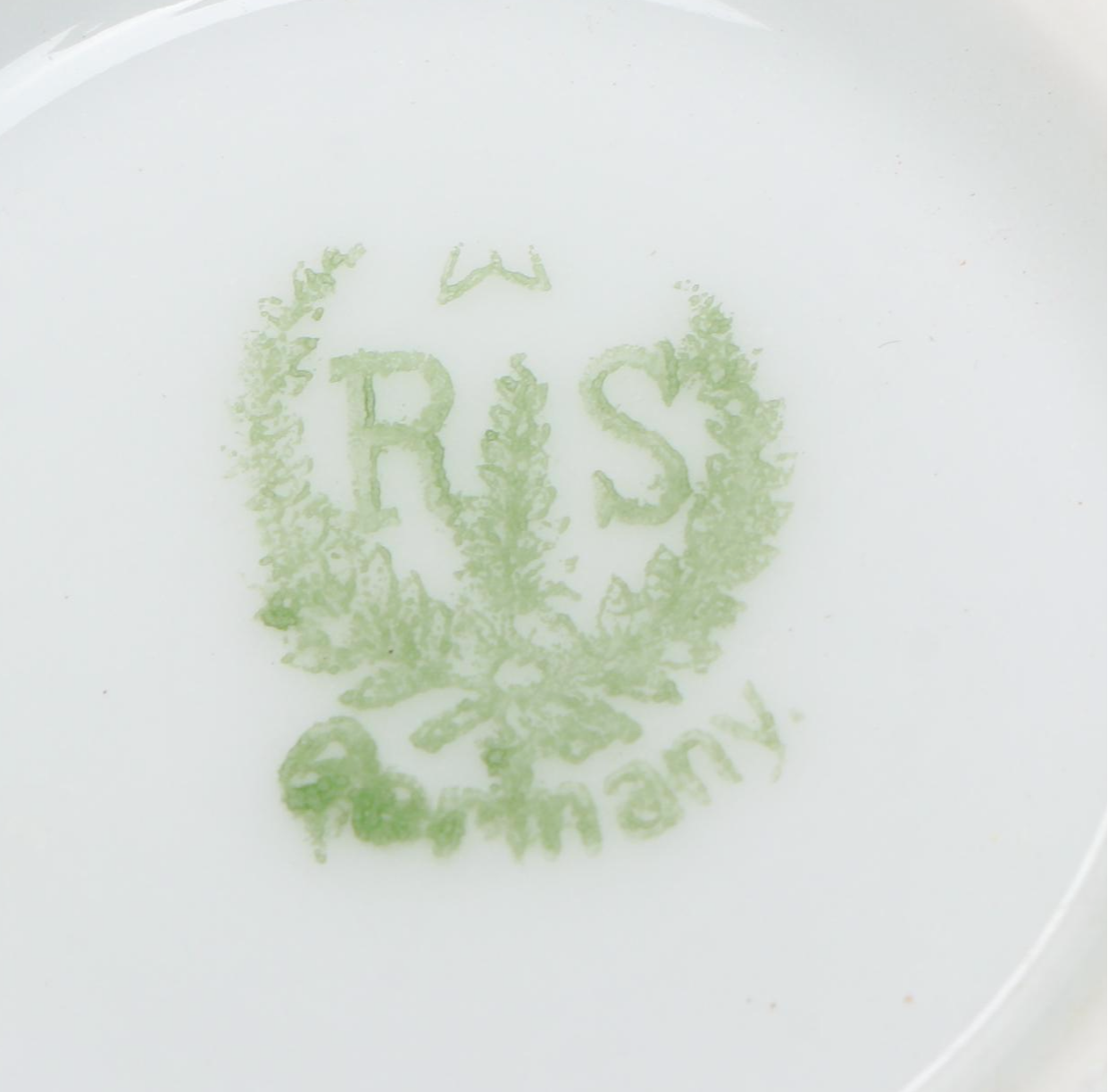 Art Nouveau Majolica Vase with Other Rose Pattern Porcelain Plates and Ewer