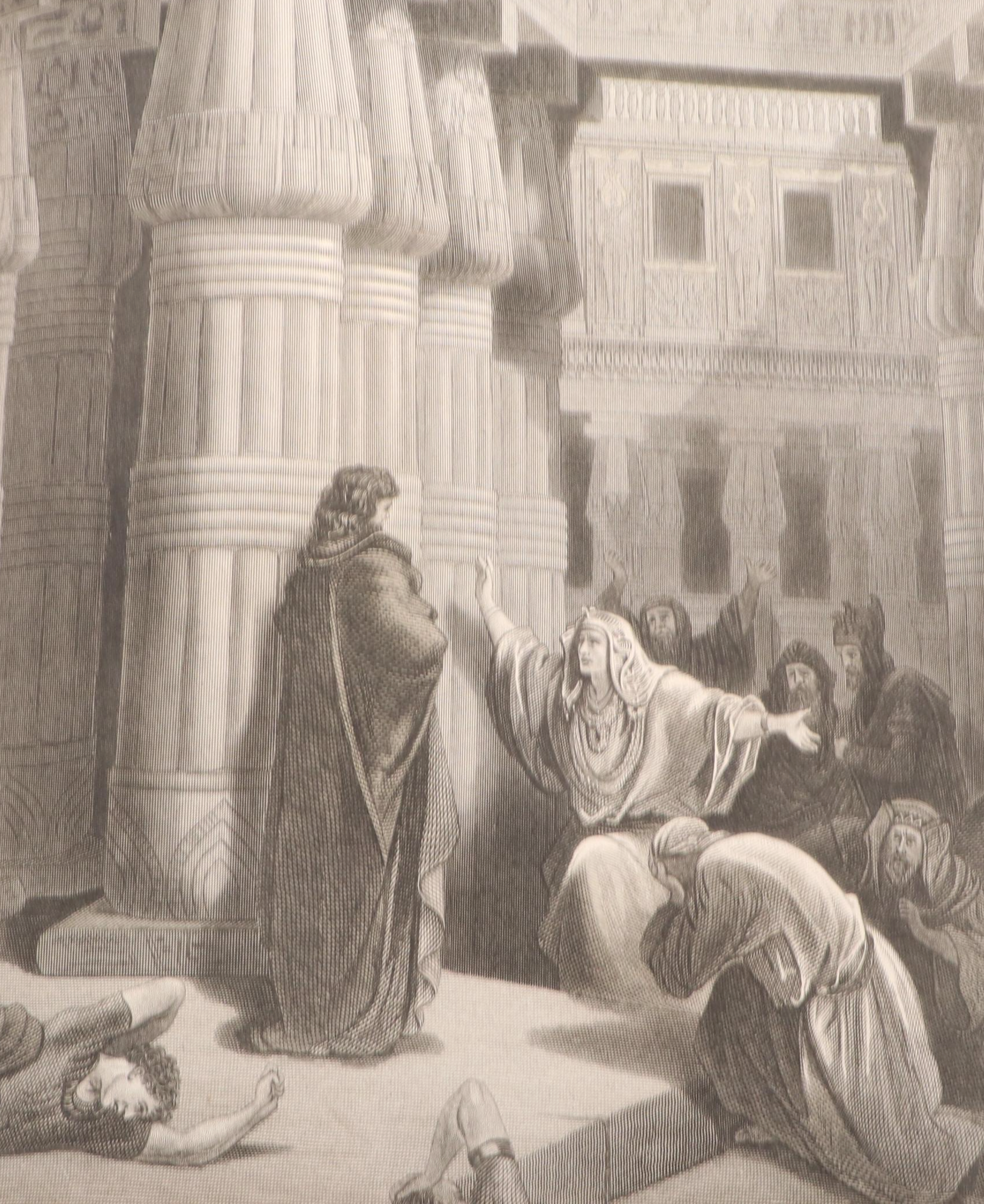 Embossed Leather Bound Pictorial Family Bible with Apocrypha, Late 19th Century