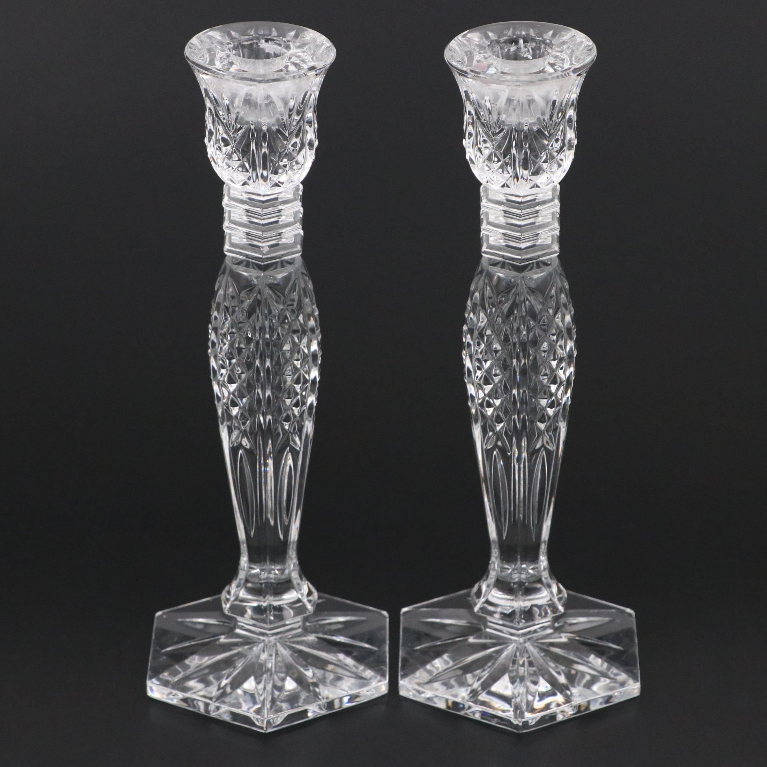 Pair of Waterford Crystal "Bethany" Single Light Candlesticks