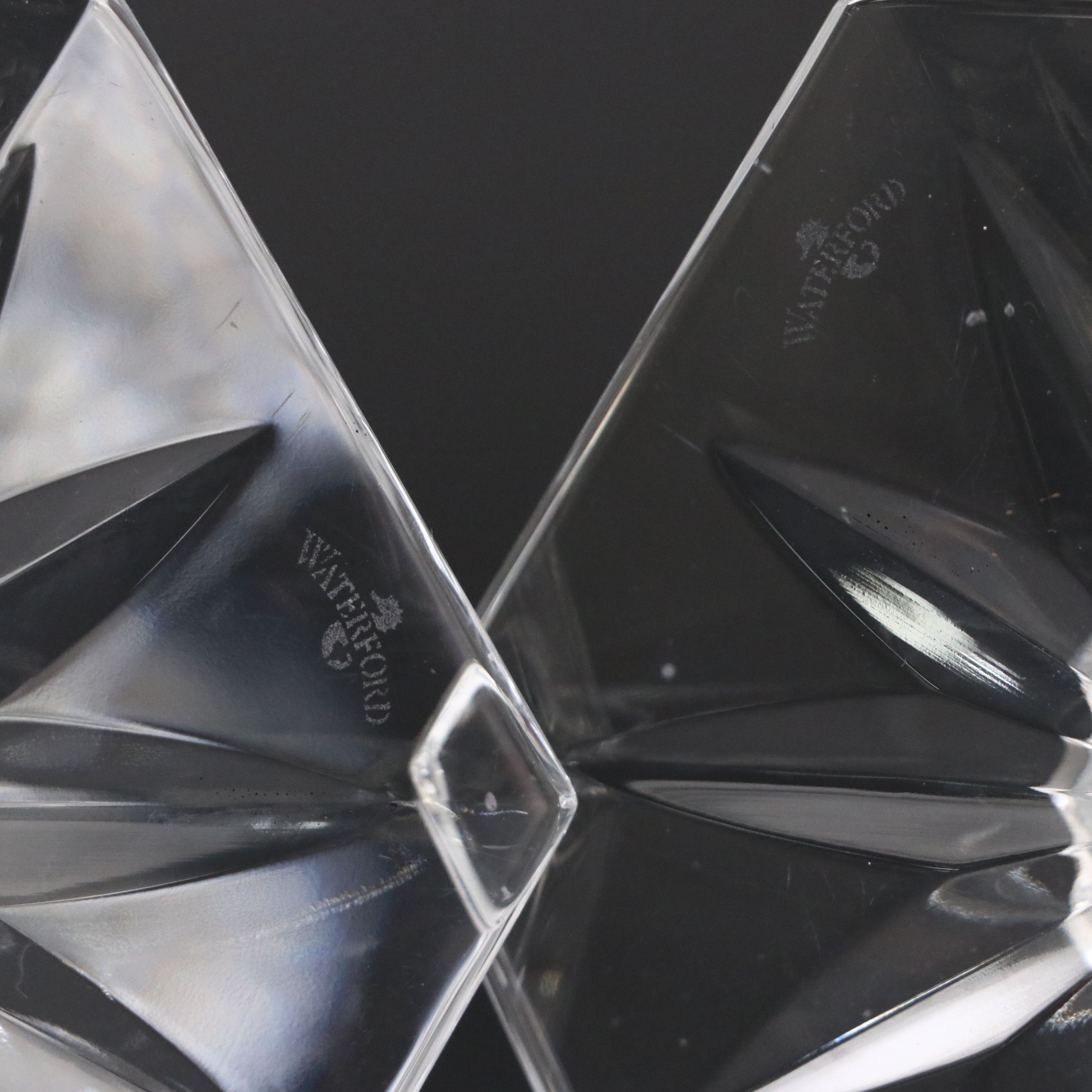 Pair of Waterford Crystal "Bethany" Single Light Candlesticks