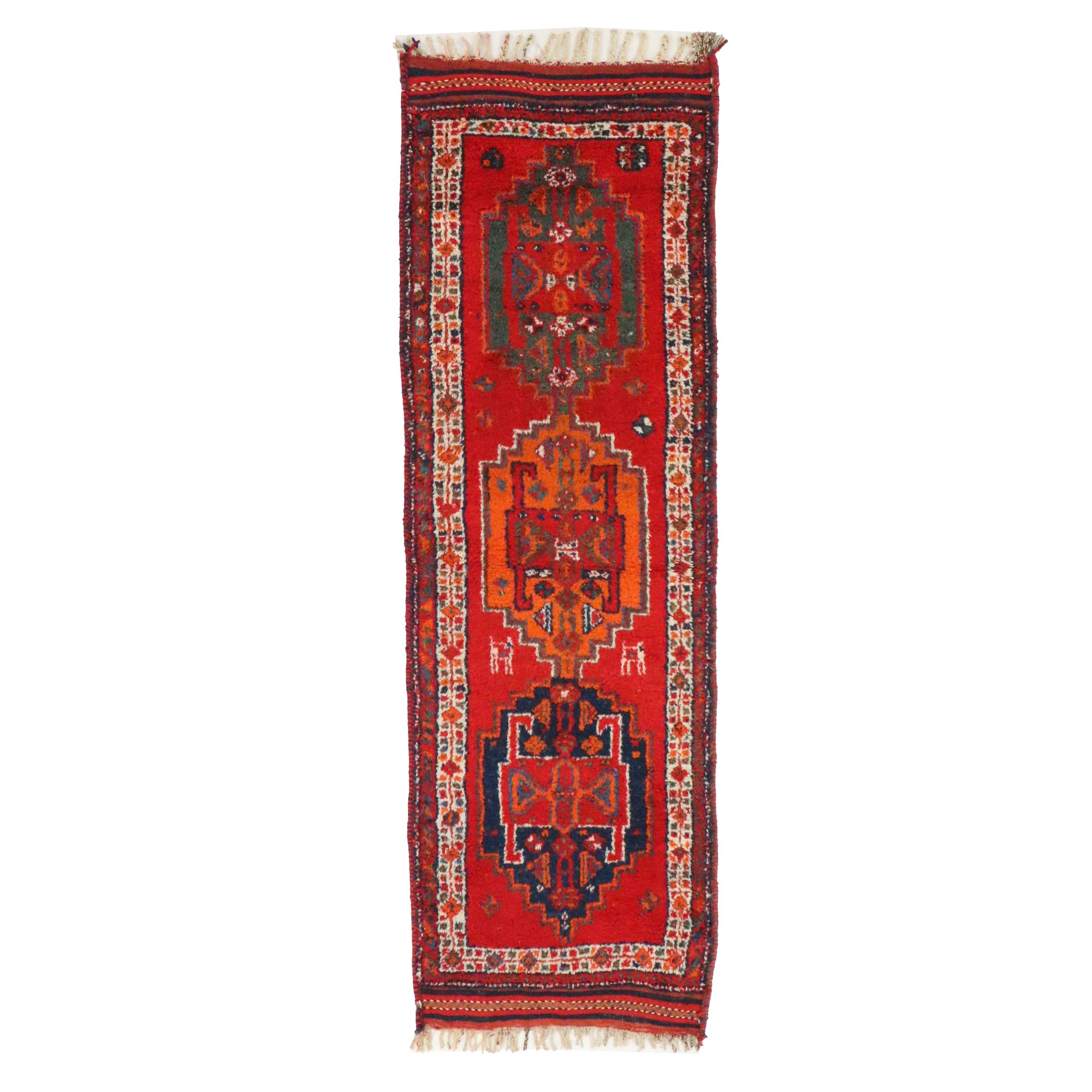 3'2 x 10'3 Hand-Knotted Moroccan Berber Long Rug