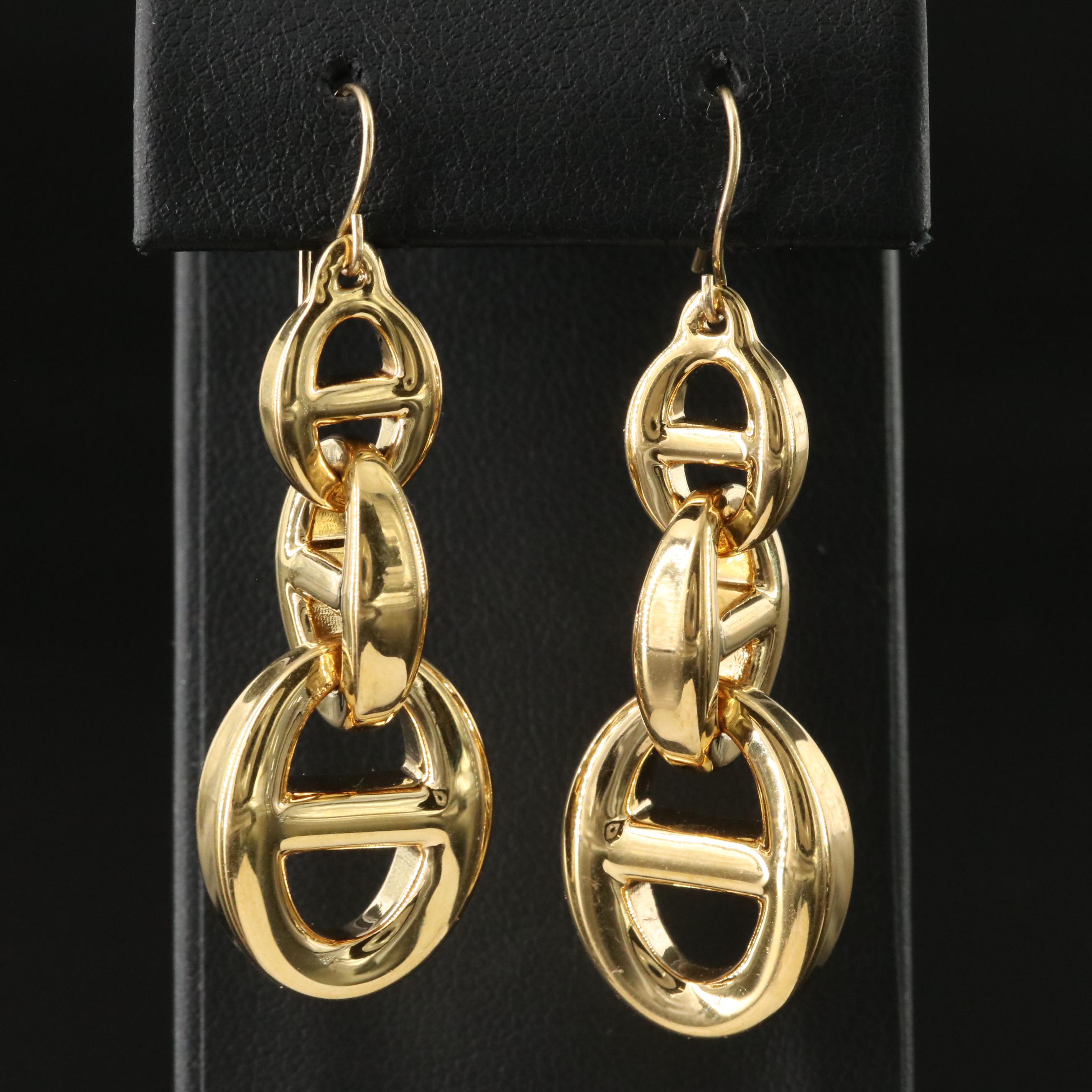 14K Electroformed Mariner Link Earrings