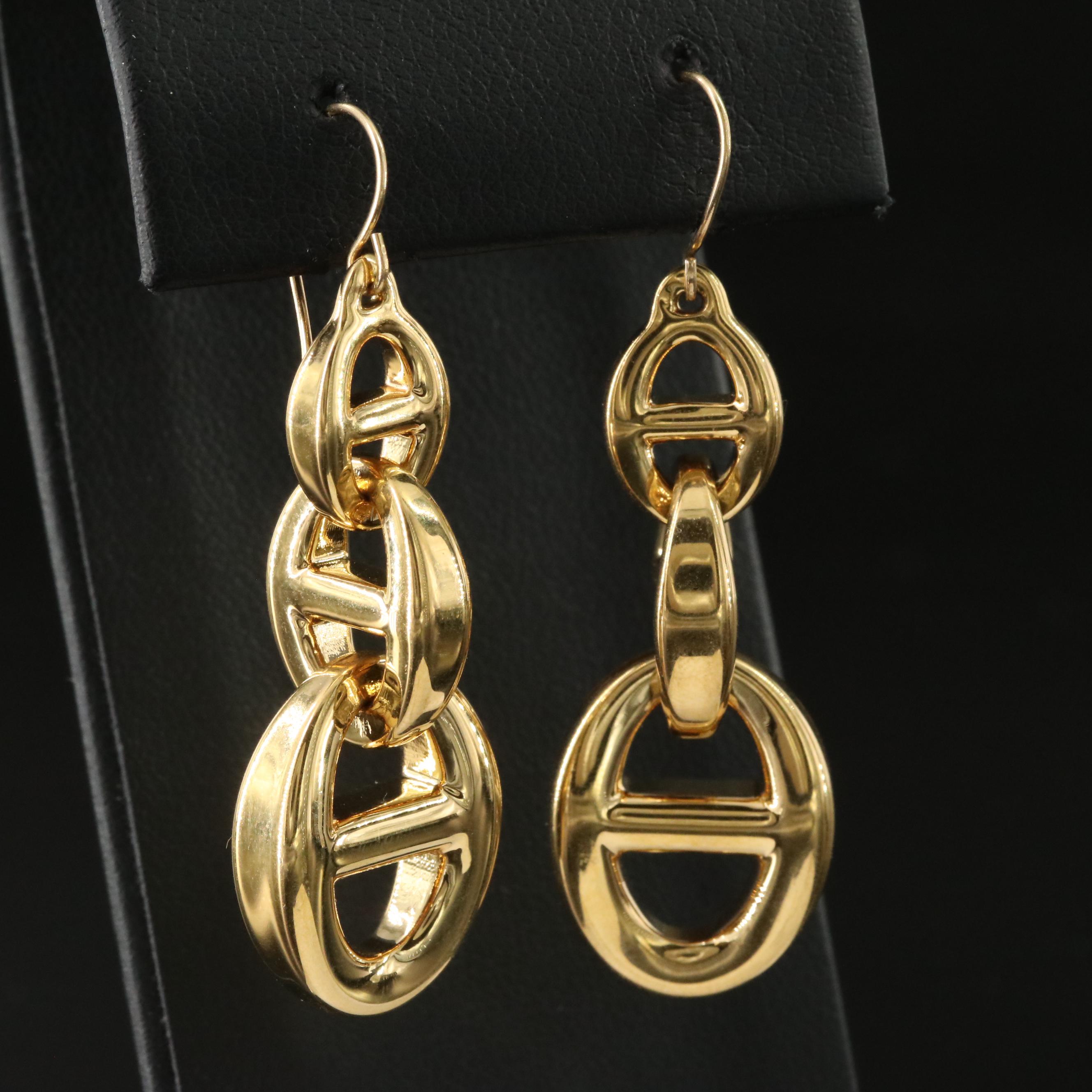 14K Electroformed Mariner Link Earrings