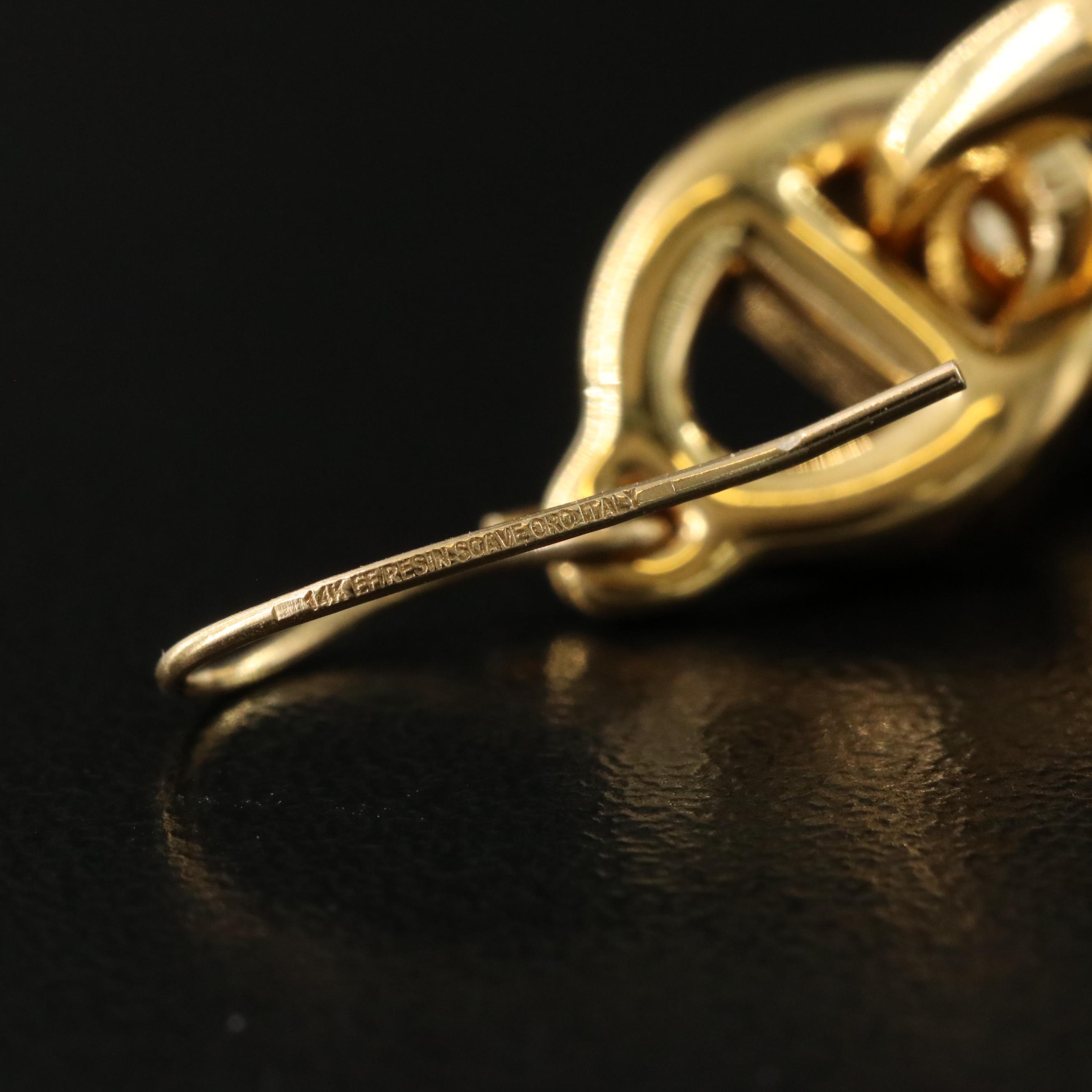 14K Electroformed Mariner Link Earrings