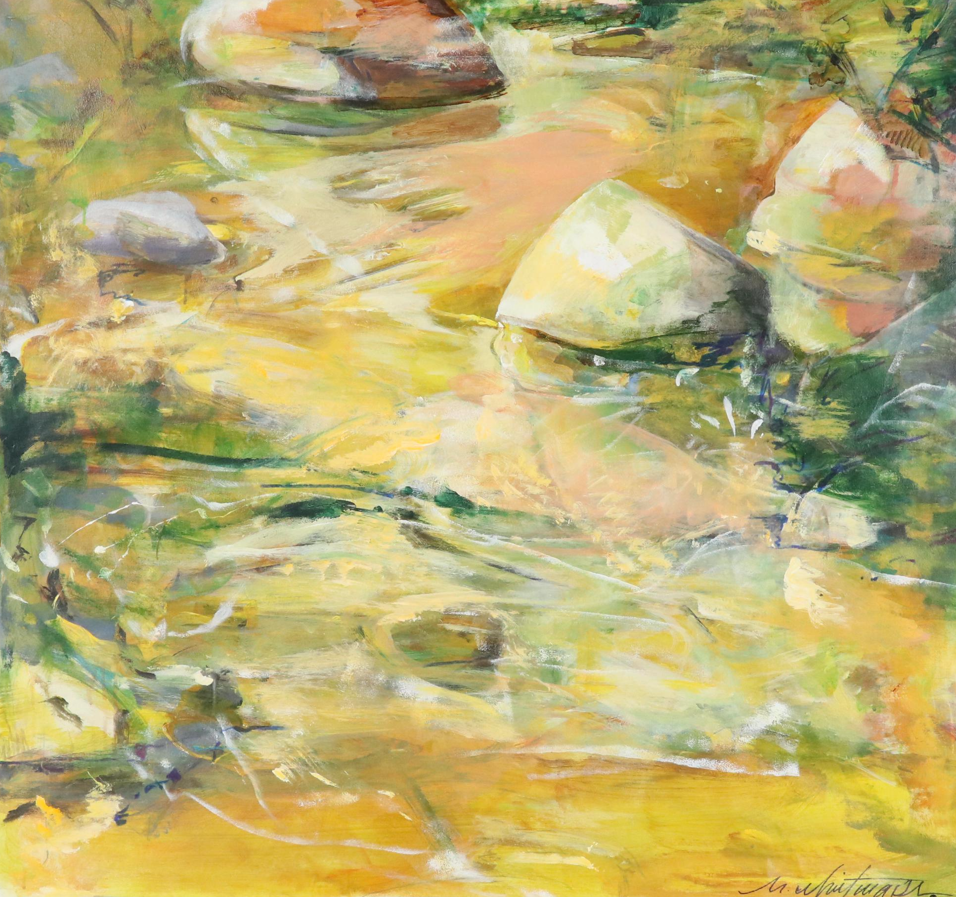 Mark Whitmarsh Landscape Acrylic Painting "Dry Creek Bed," 21st Century
