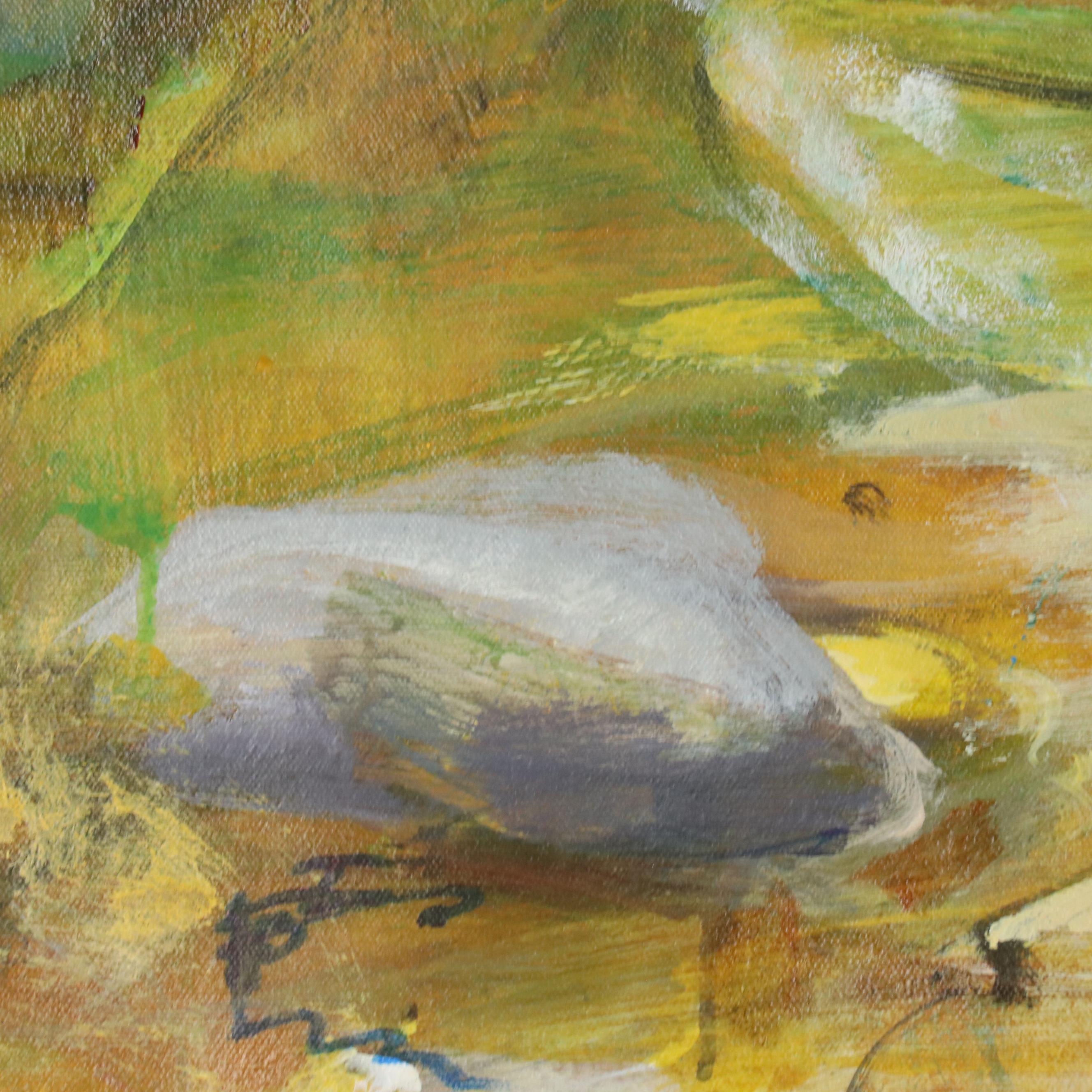 Mark Whitmarsh Landscape Acrylic Painting "Dry Creek Bed," 21st Century