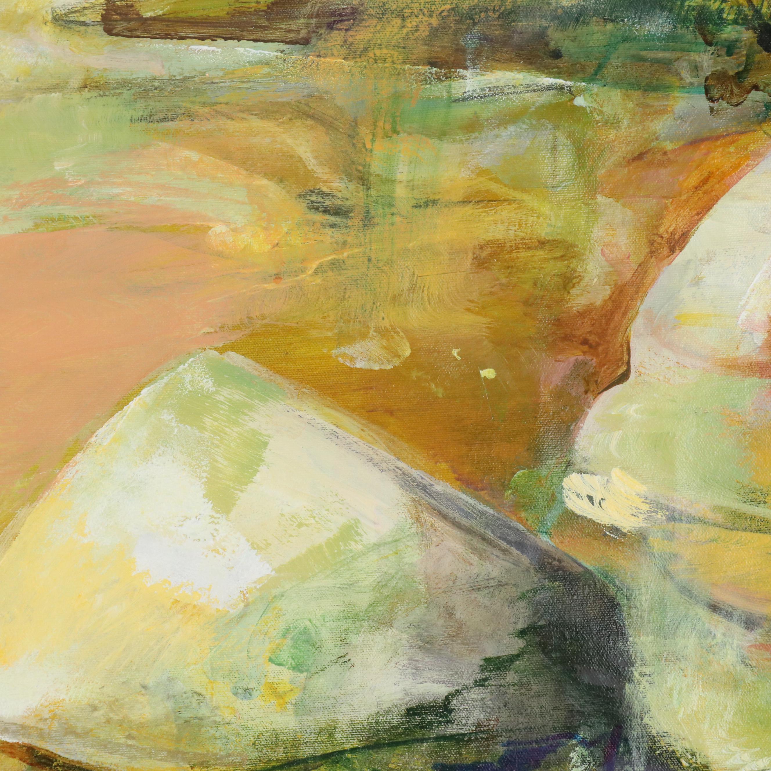 Mark Whitmarsh Landscape Acrylic Painting "Dry Creek Bed," 21st Century