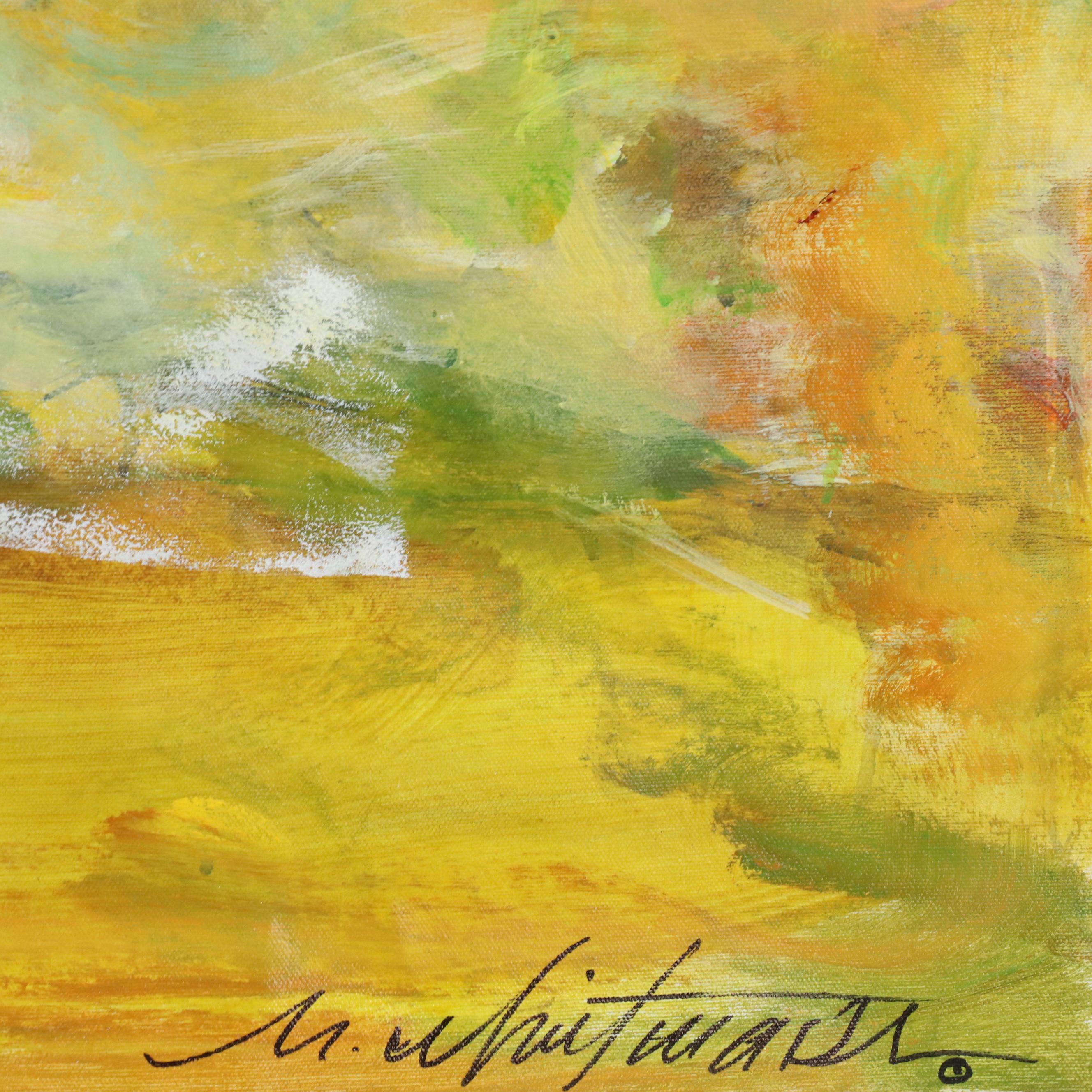 Mark Whitmarsh Landscape Acrylic Painting "Dry Creek Bed," 21st Century