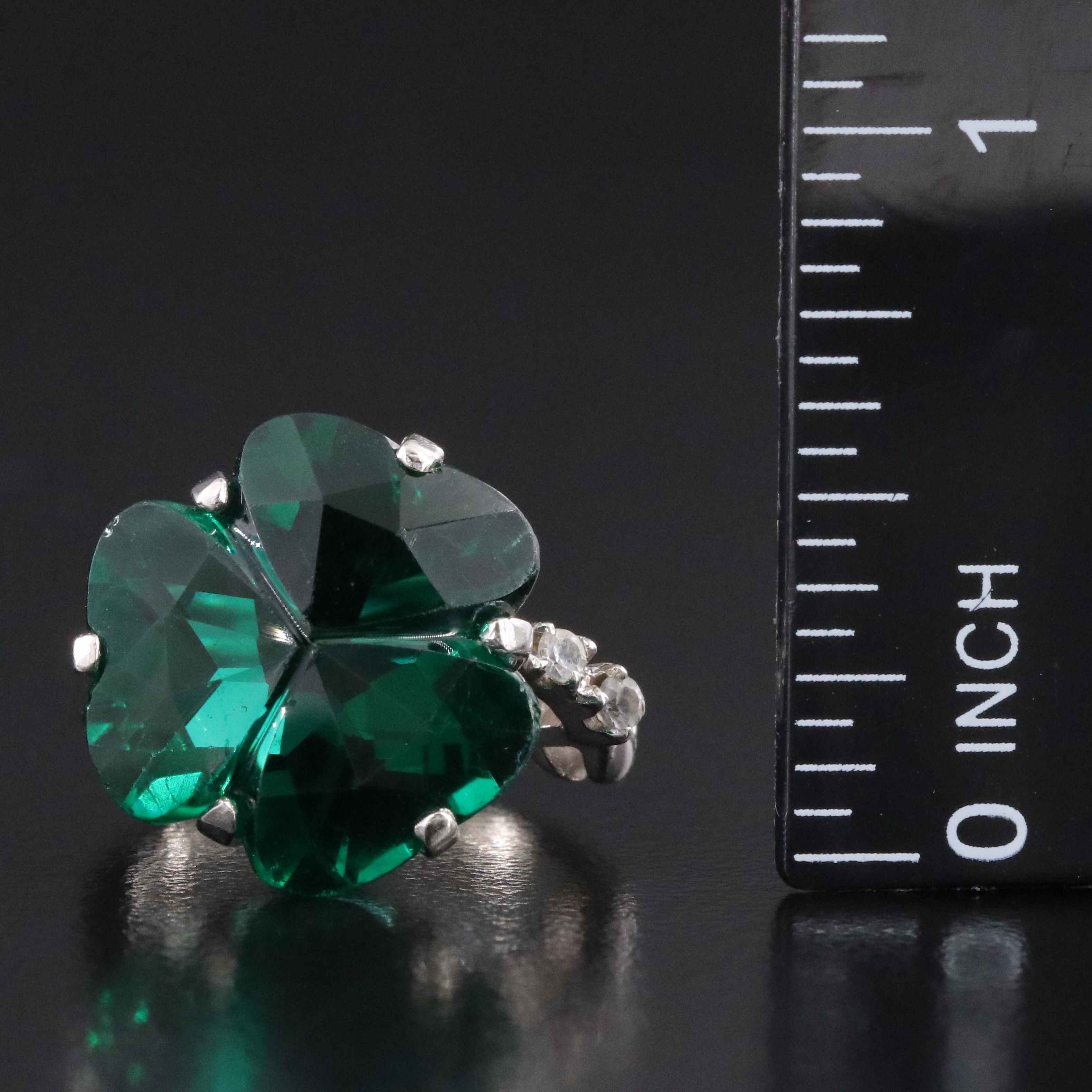 Vintage 10K Glass and White Spinel Ring