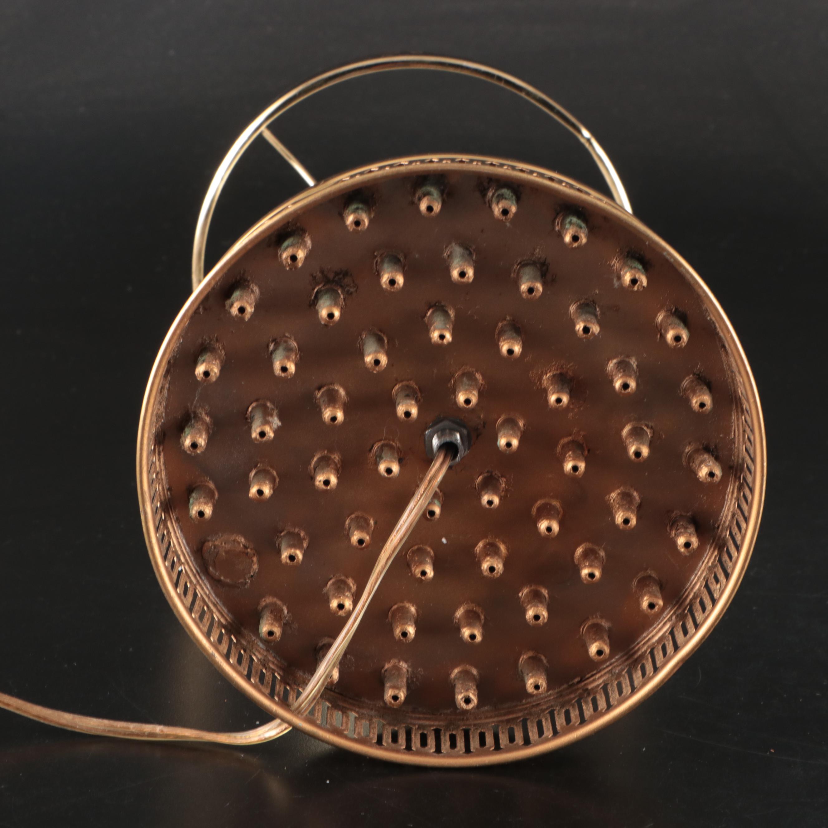 Hand-Painted Floral Milk Glass Table Lamps