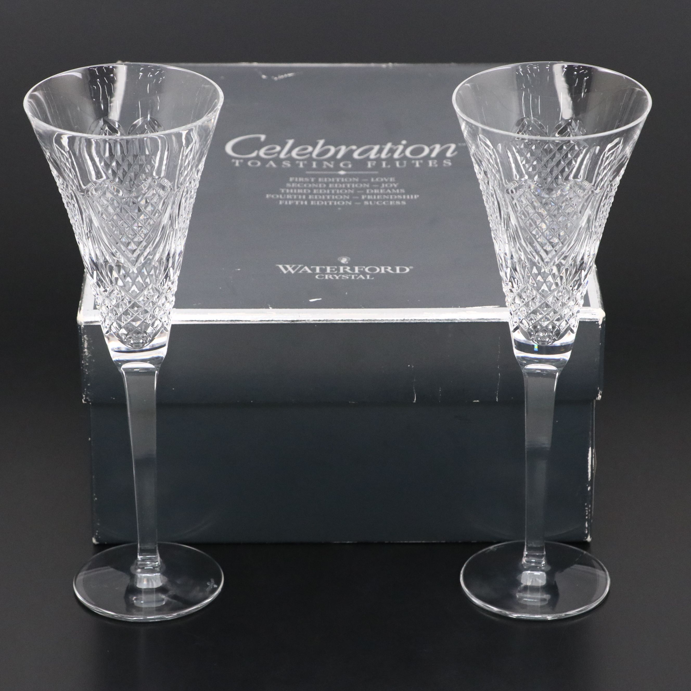 Waterford Crystal Celebration Series "Love" Toasting Flutes