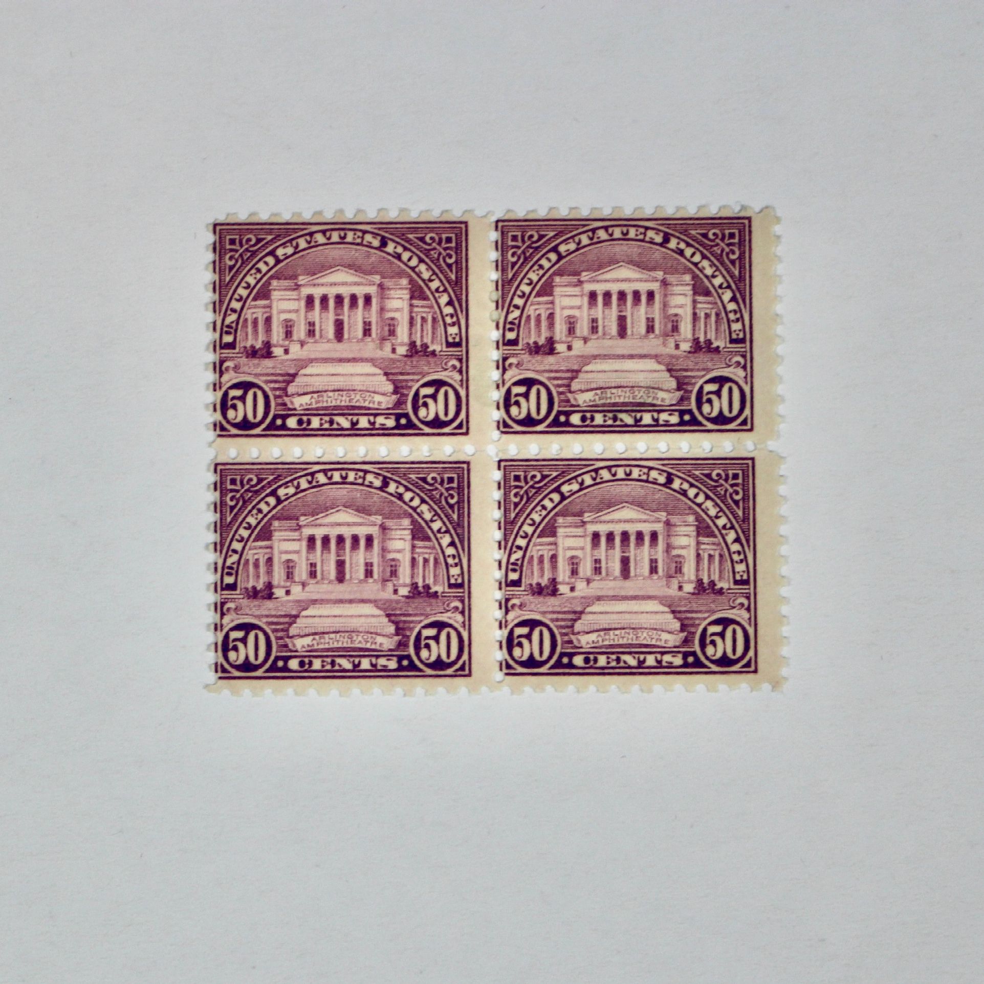 Mint Condition 1931 U.S. Stamp 50-Cent Block, Scott 701