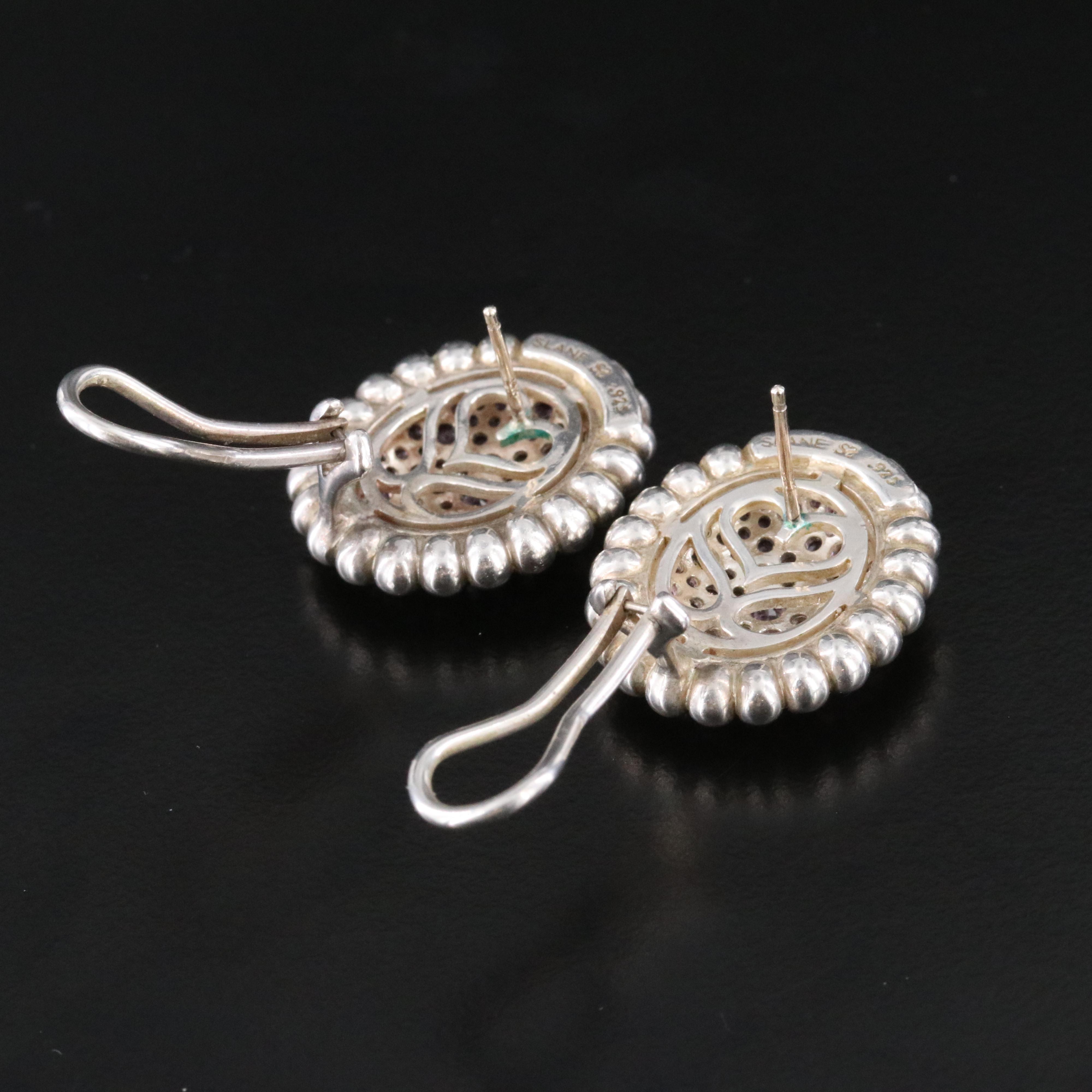 Sterling Pink Sapphire Earrings