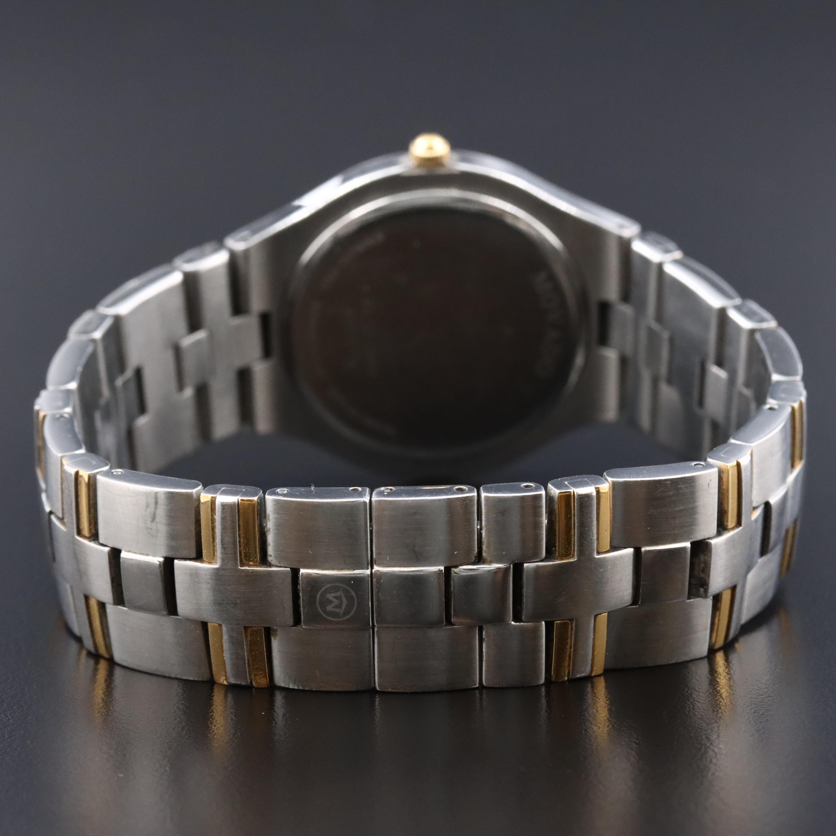 Movado Two-Tone Black Dial Watch