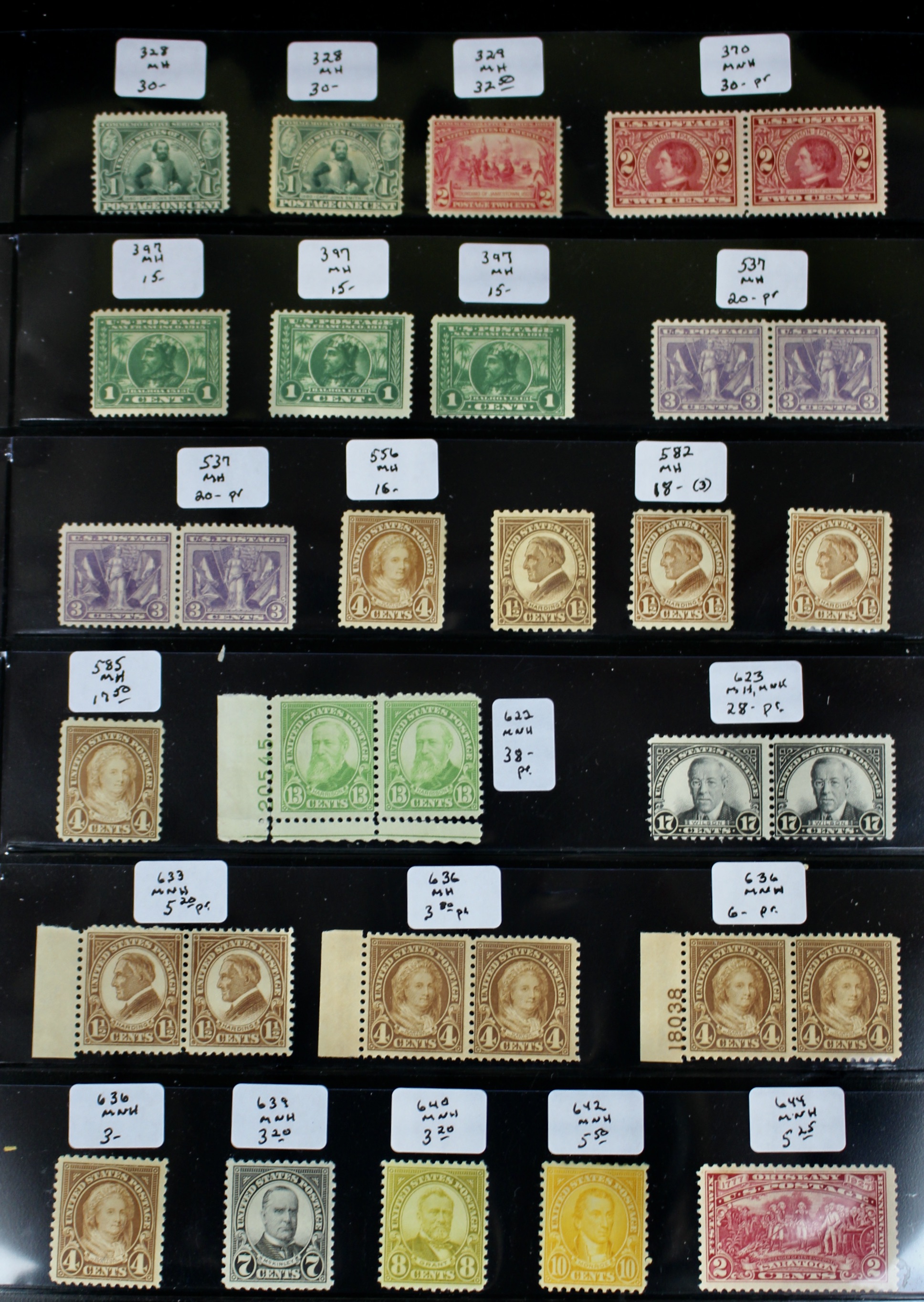 Sixty-Four Mint and MNH U.S. Postage Stamps, Scott #s 328 to C23