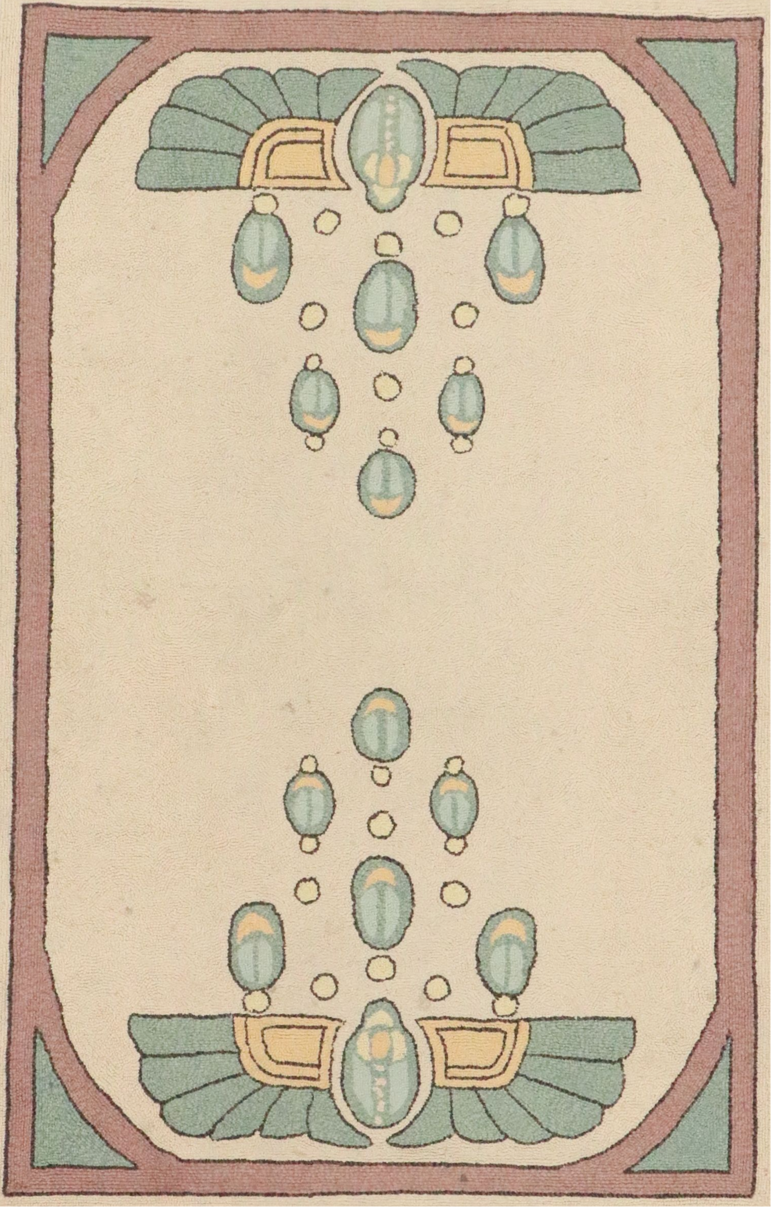 3'7 x 5'7 Hand-Tufted Art Deco Egyptian Revival Style Area Rug