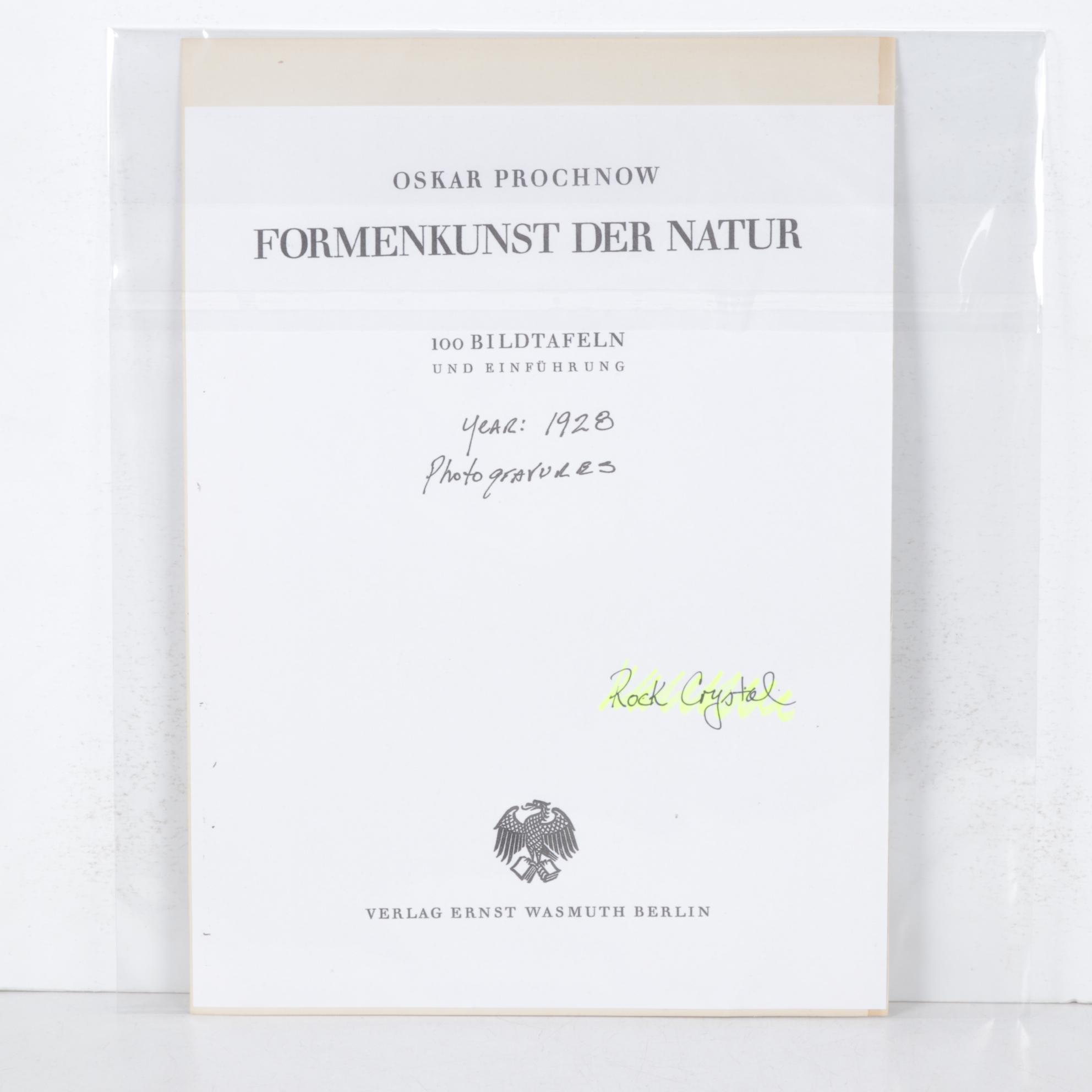 Oskar Prochnow Photogravure "Bergkristall," 1928