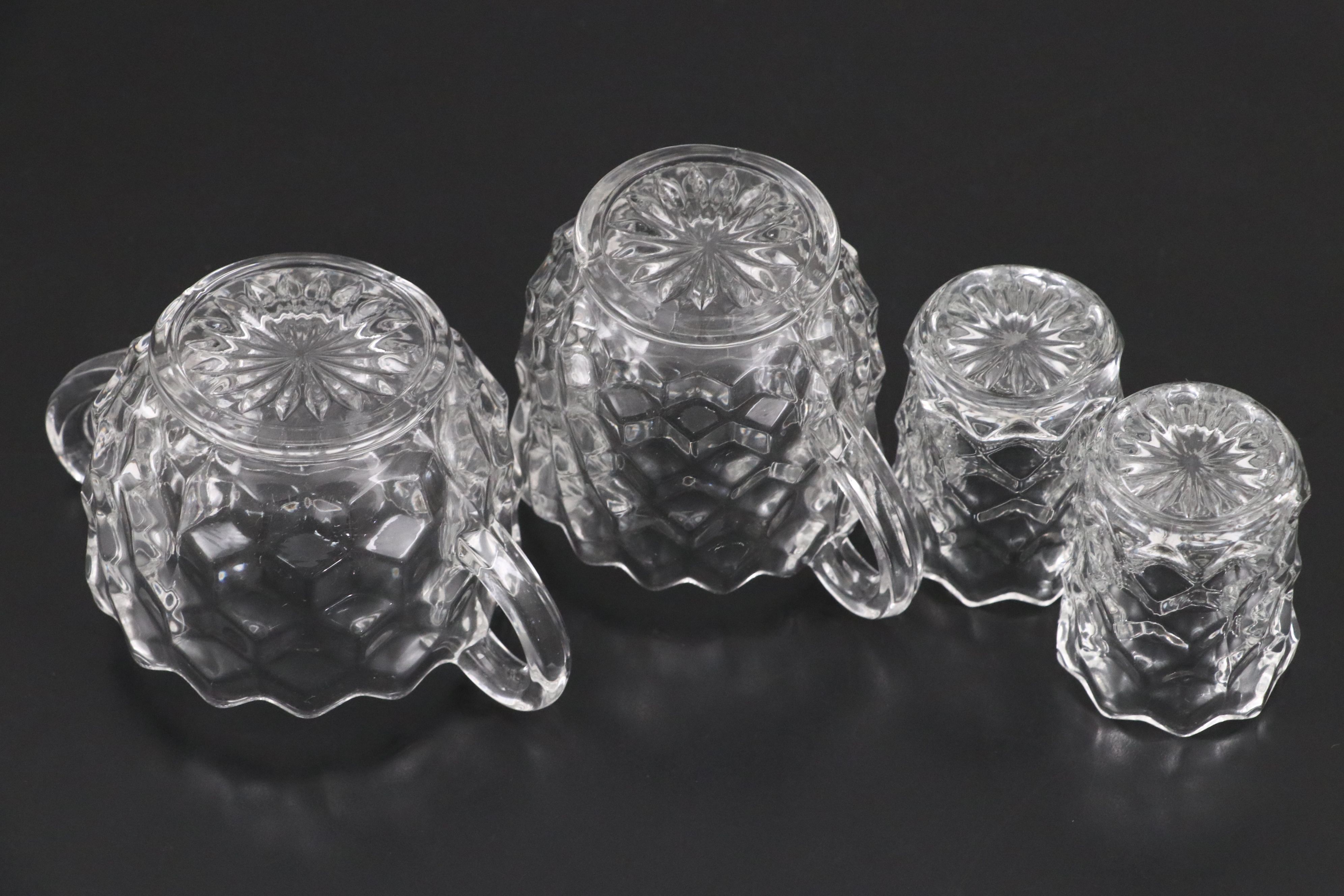 Fostoria "American" Crystal Pitcher, Iced Tea Glasses and Other Drinkware