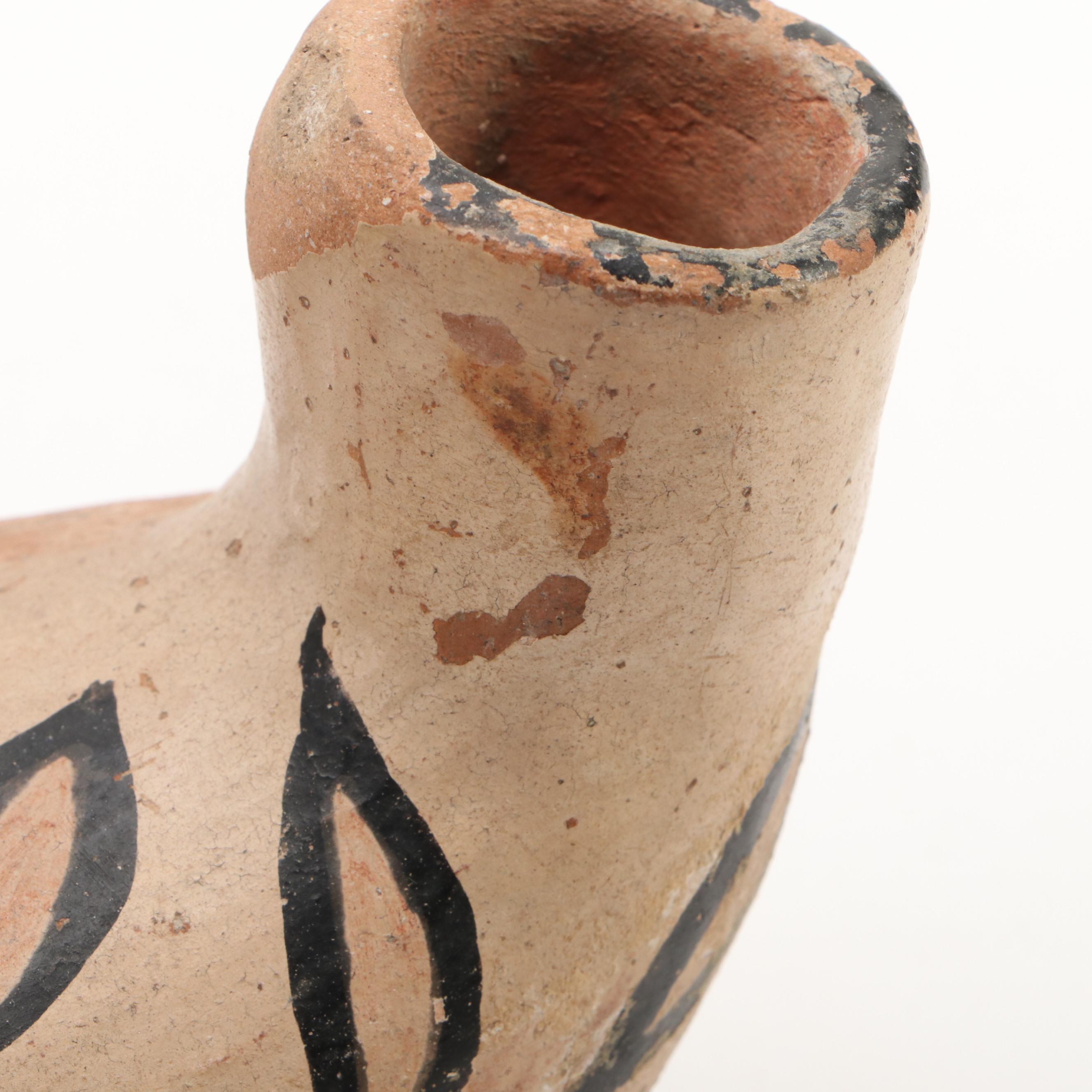 Santo Domingo Pottery Wedding Vase with Zuni Fetish Bear