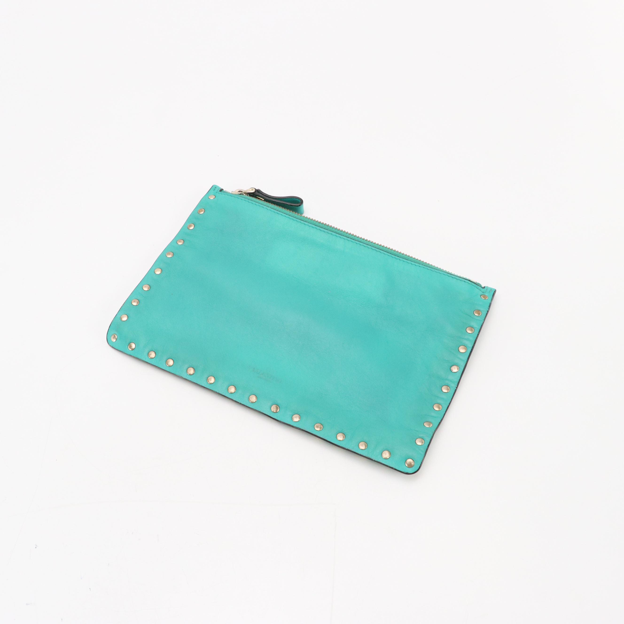 Valentino Garavani Rockstud Leather Two-Way Tote and Studded Zip Pouch