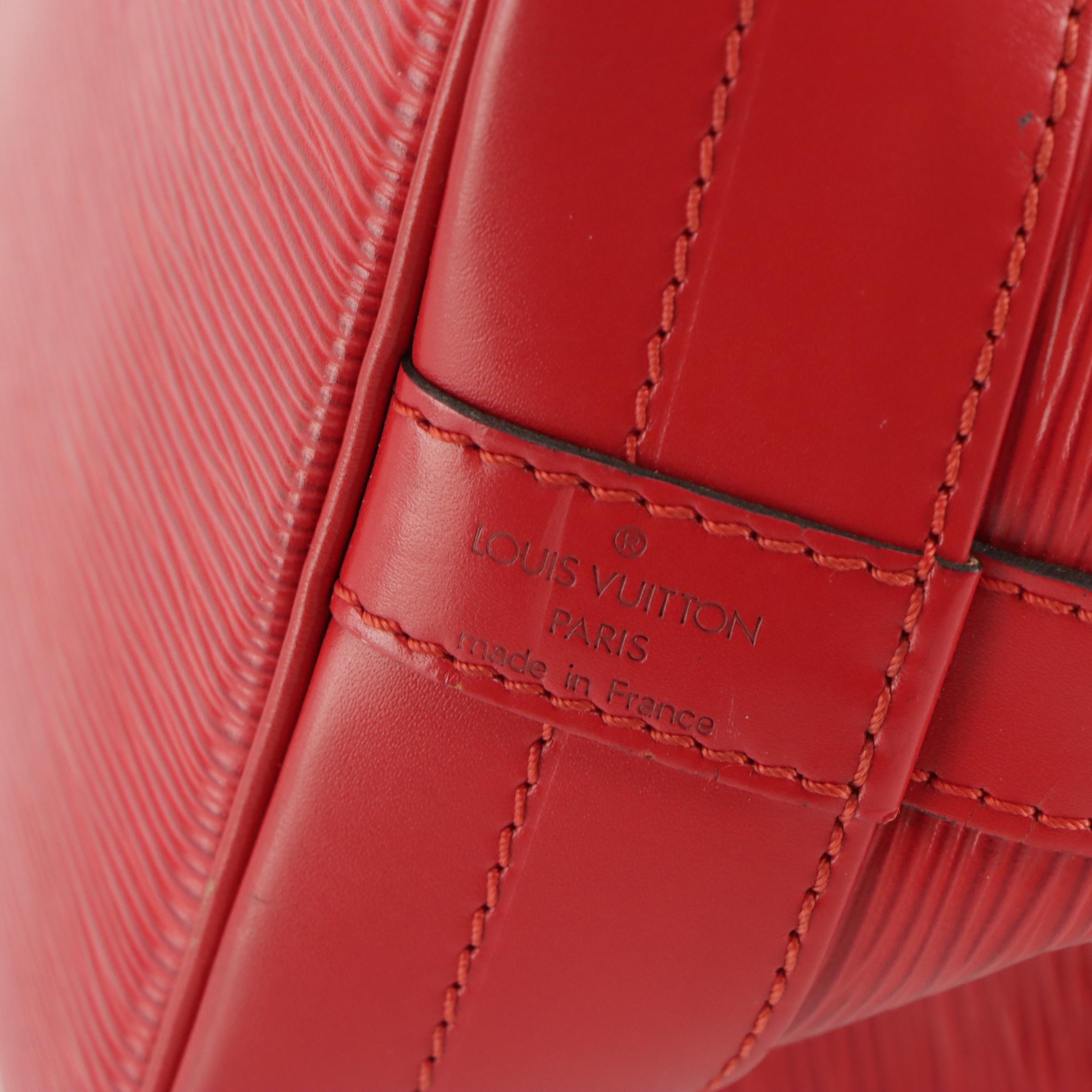 Louis Vuitton Noé Bag in Castilian Red Epi/Smooth Leather