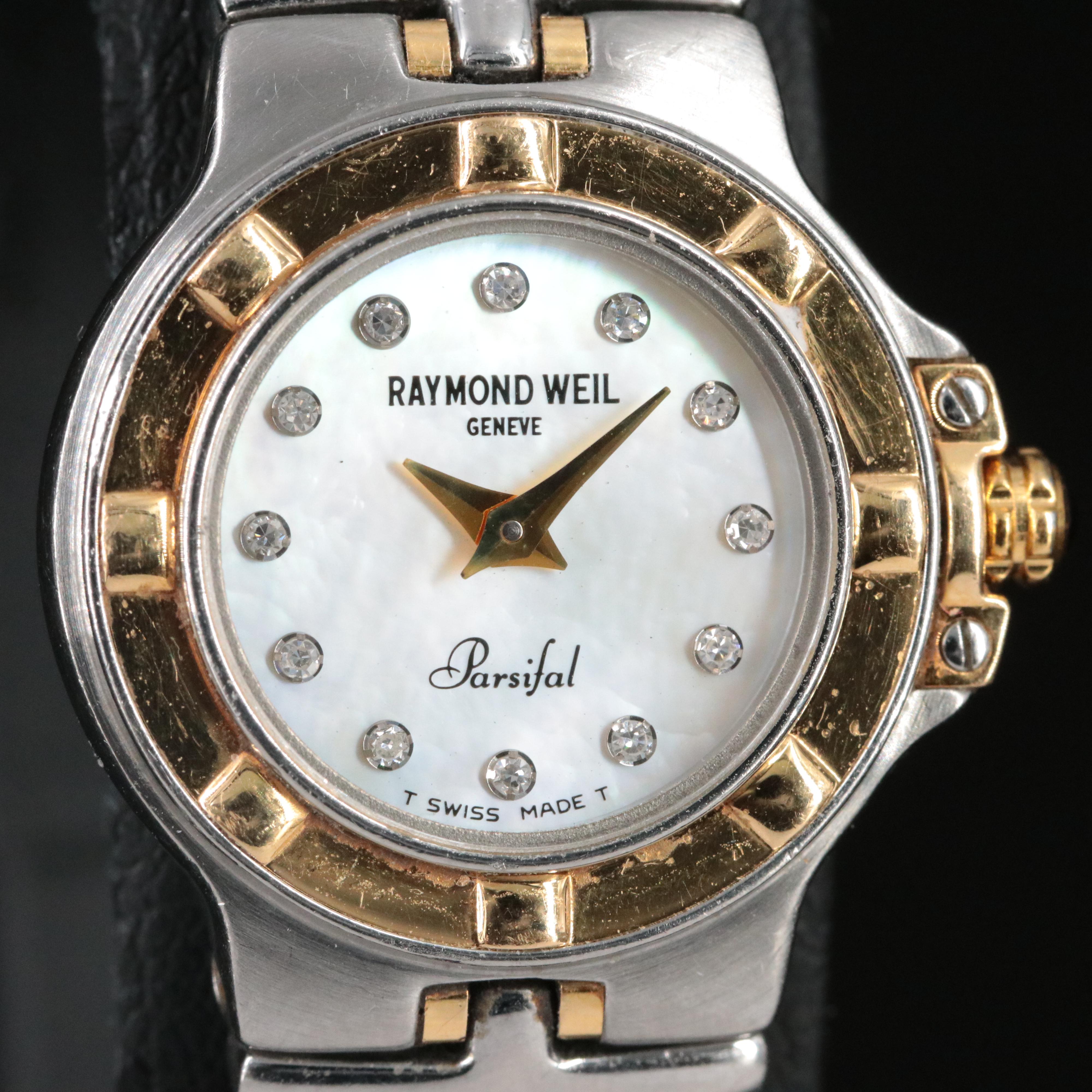 Raymond Weil 18K, Stainless Steel Mother-of-Pearl, Diamond Dial Parsifal Watch