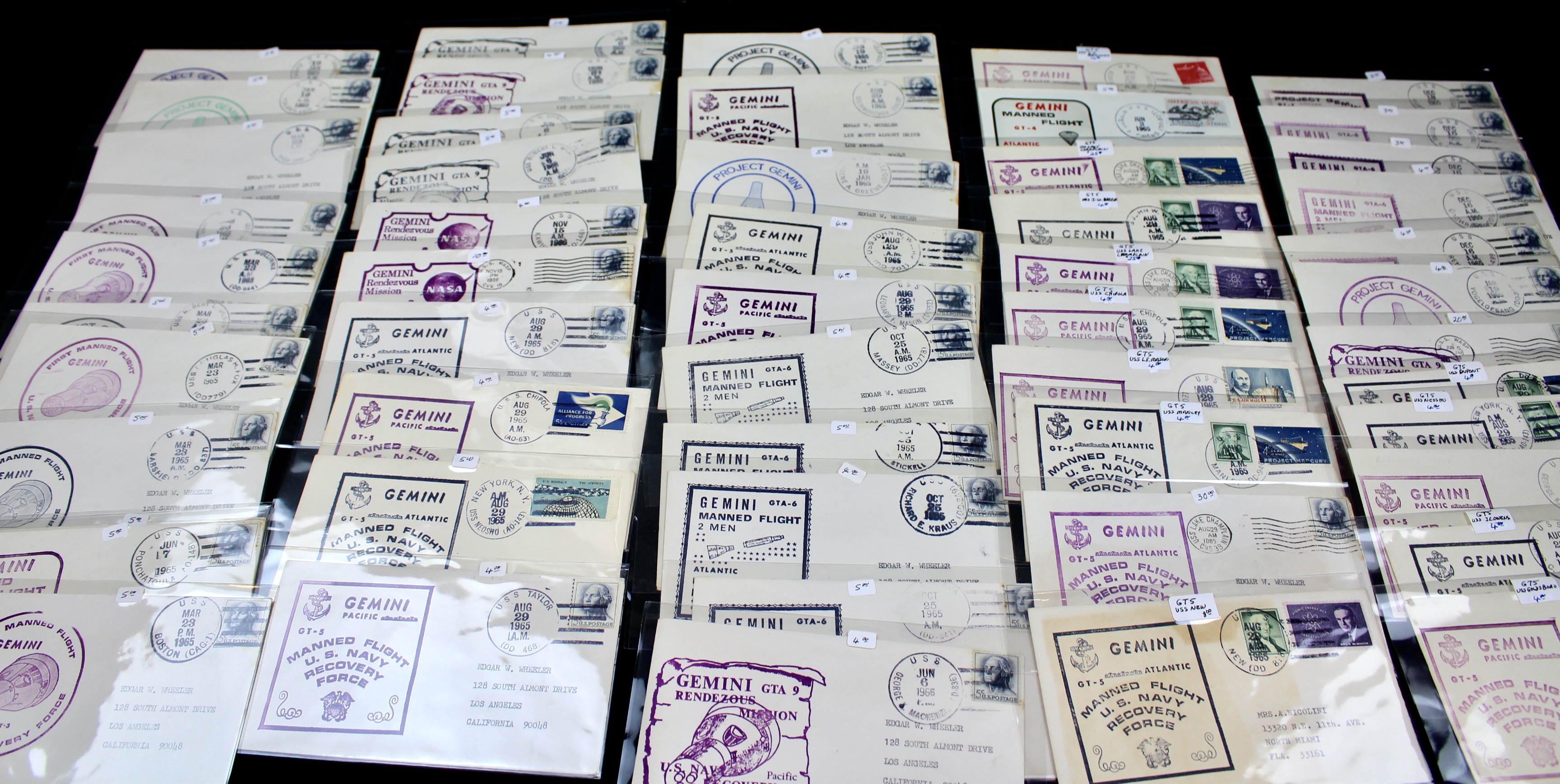 Fifty Scarce Gemini Manned Flight U.S. Navy Recovery Force Postal Covers