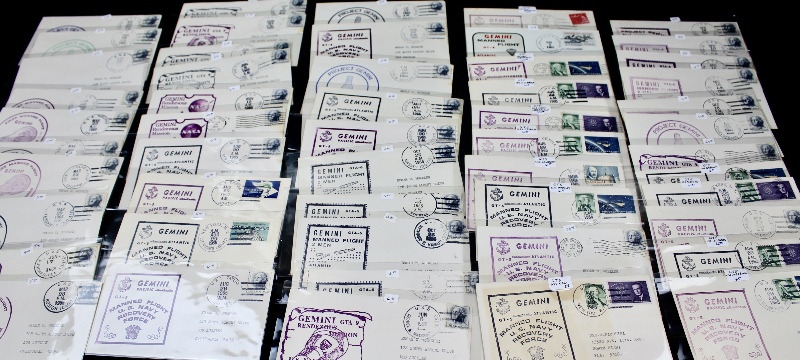 Fifty Scarce Gemini Manned Flight U.S. Navy Recovery Force Postal Covers