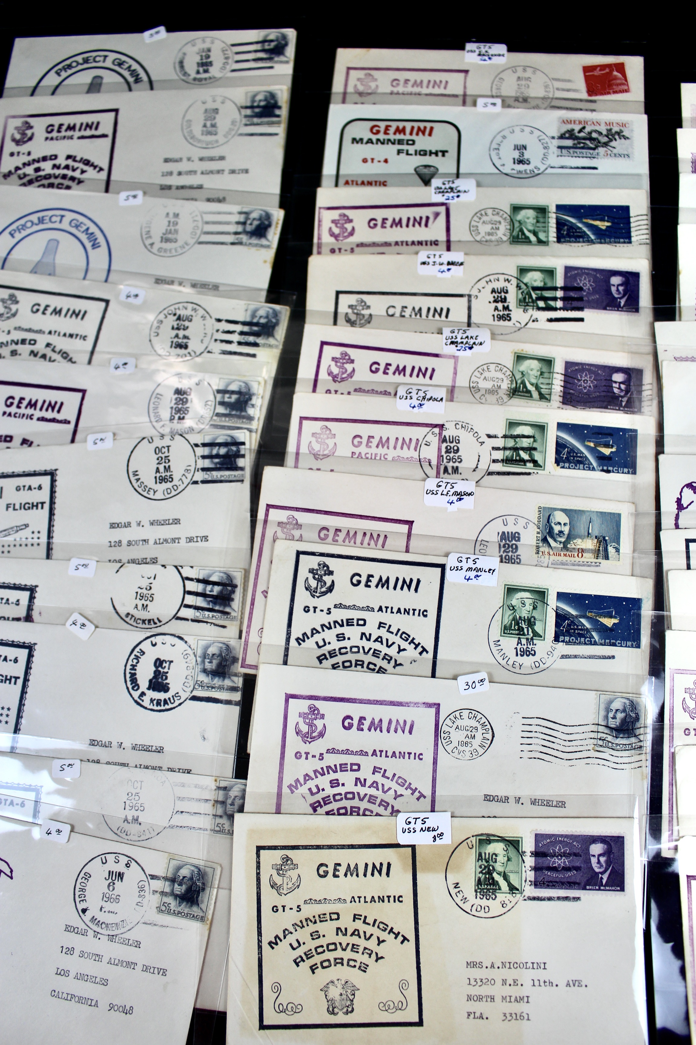 Fifty Scarce Gemini Manned Flight U.S. Navy Recovery Force Postal Covers