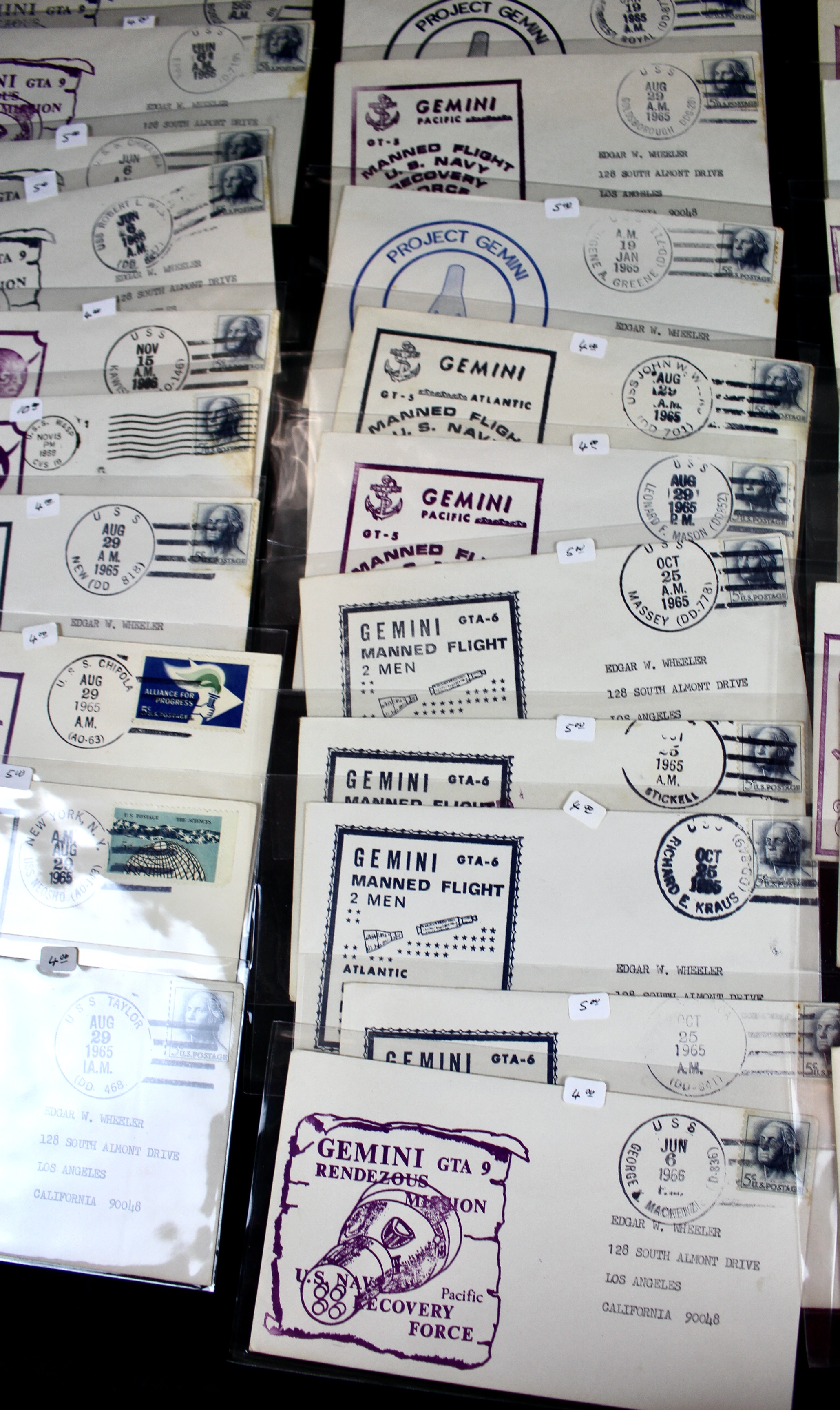 Fifty Scarce Gemini Manned Flight U.S. Navy Recovery Force Postal Covers