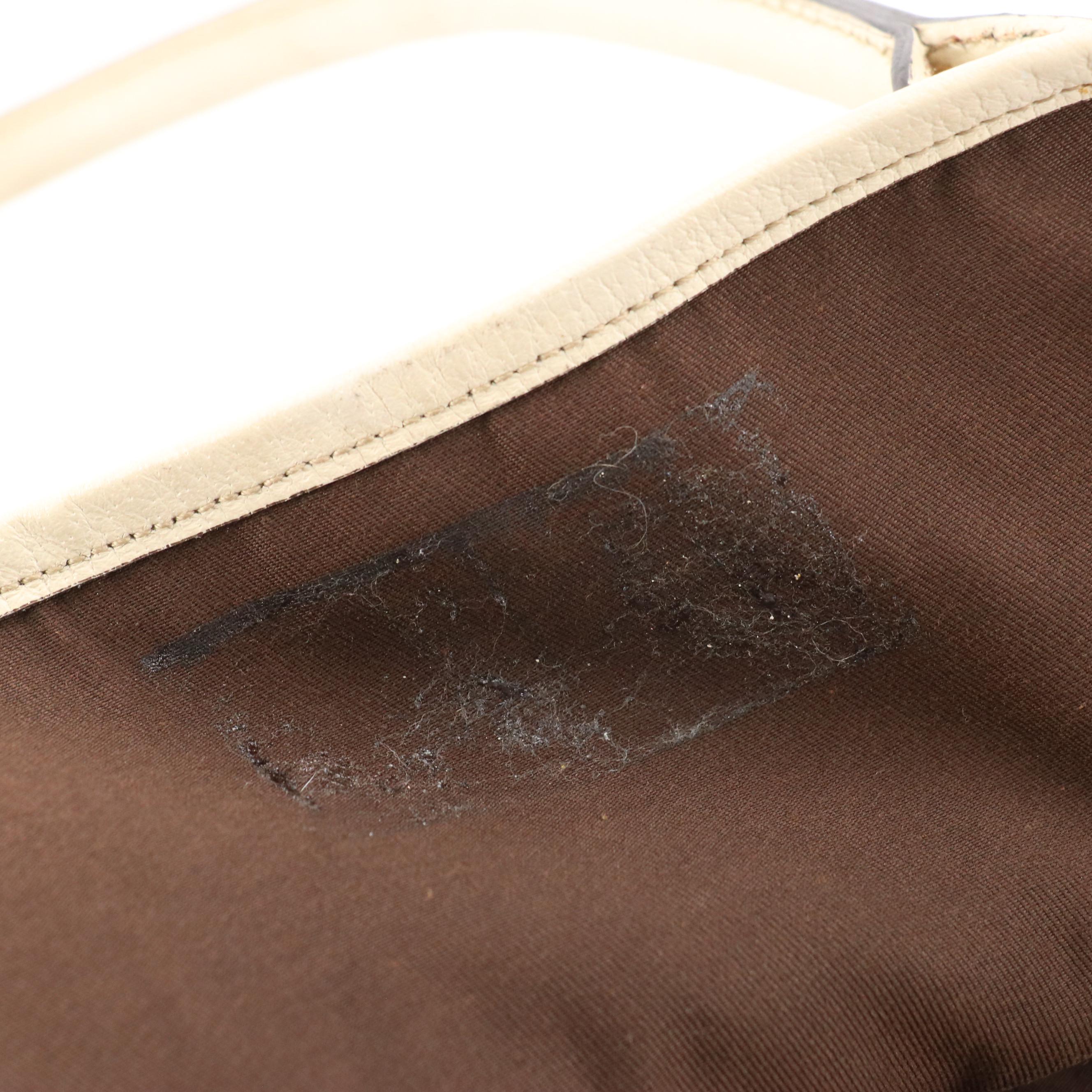 Gucci Princy Shoulder Tote in GG Canvas and Ivory Cinghiale Leather