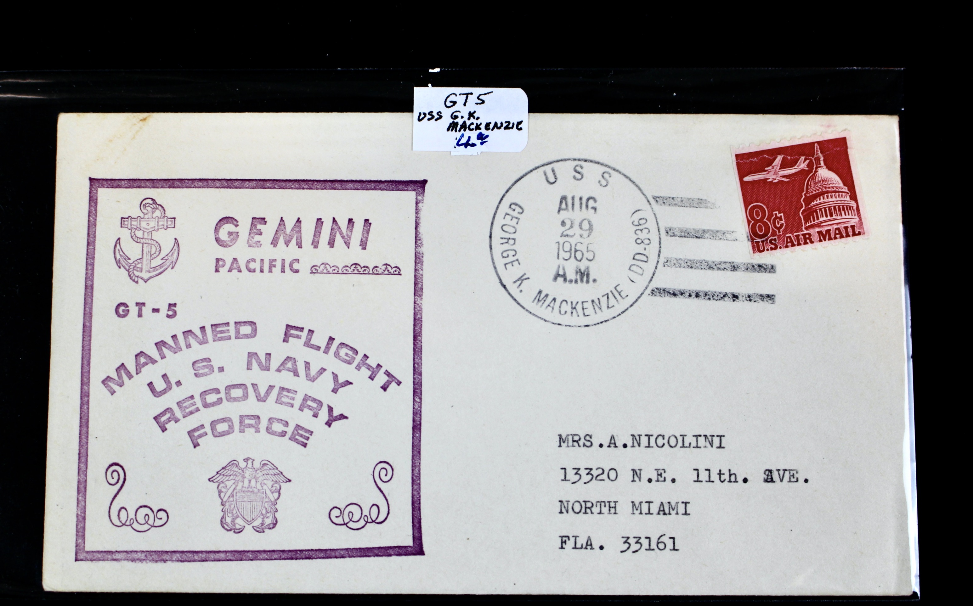 Fifty Scarce Gemini Manned Flight U.S. Navy Recovery Force Postal Covers