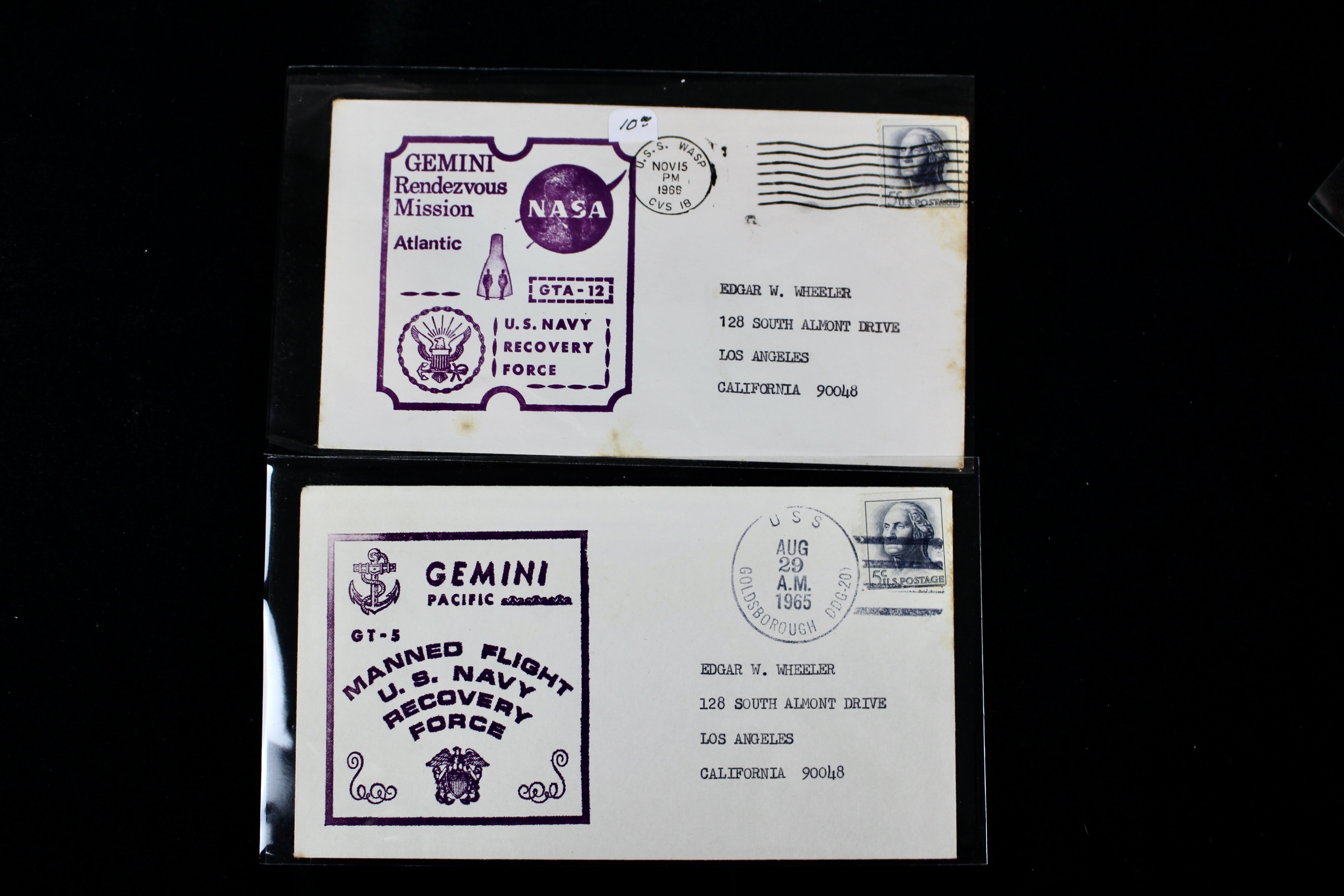 Fifty Scarce Gemini Manned Flight U.S. Navy Recovery Force Postal Covers