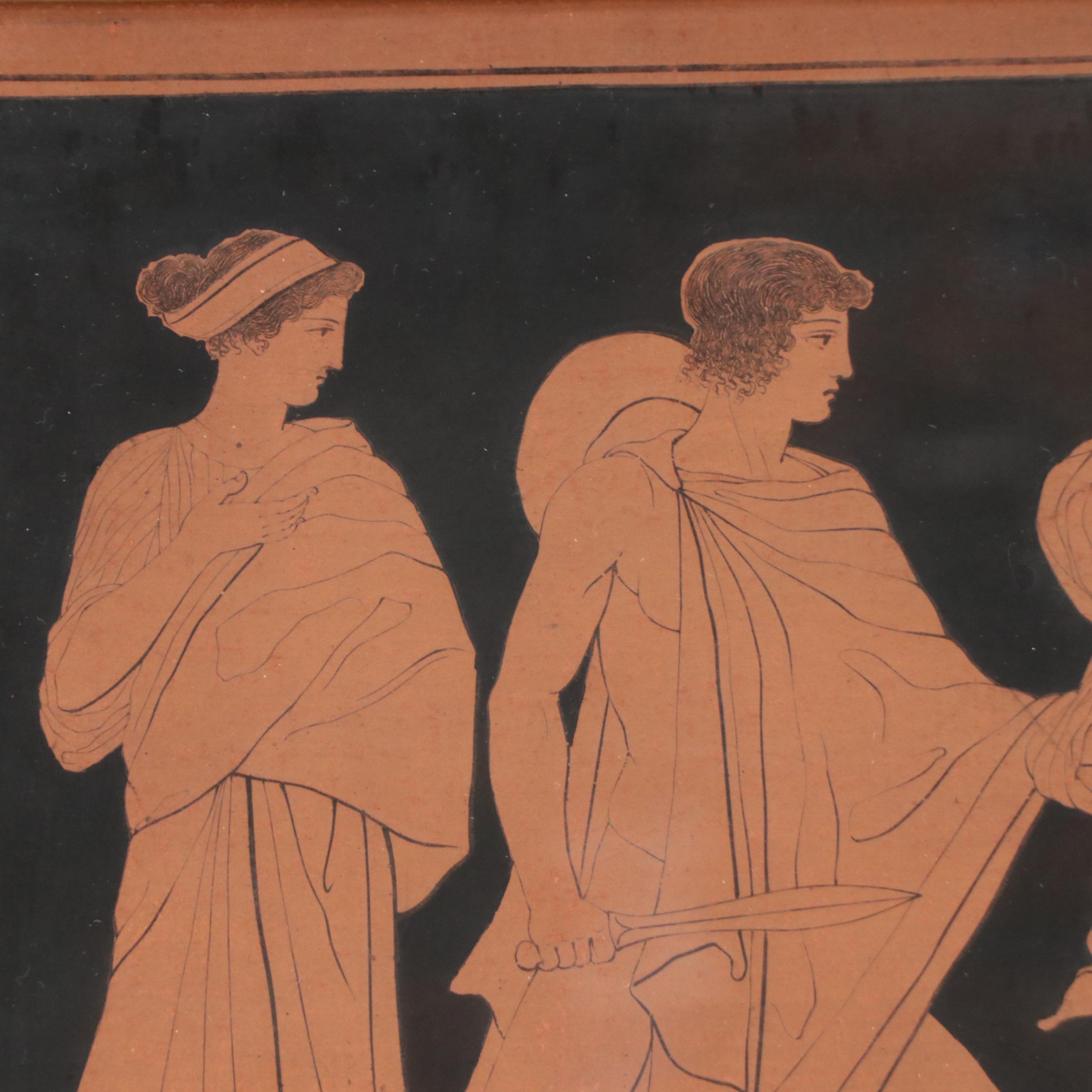 French Empire Angelo Clener Hand-Colored Engravings "Greek Vase Plates"