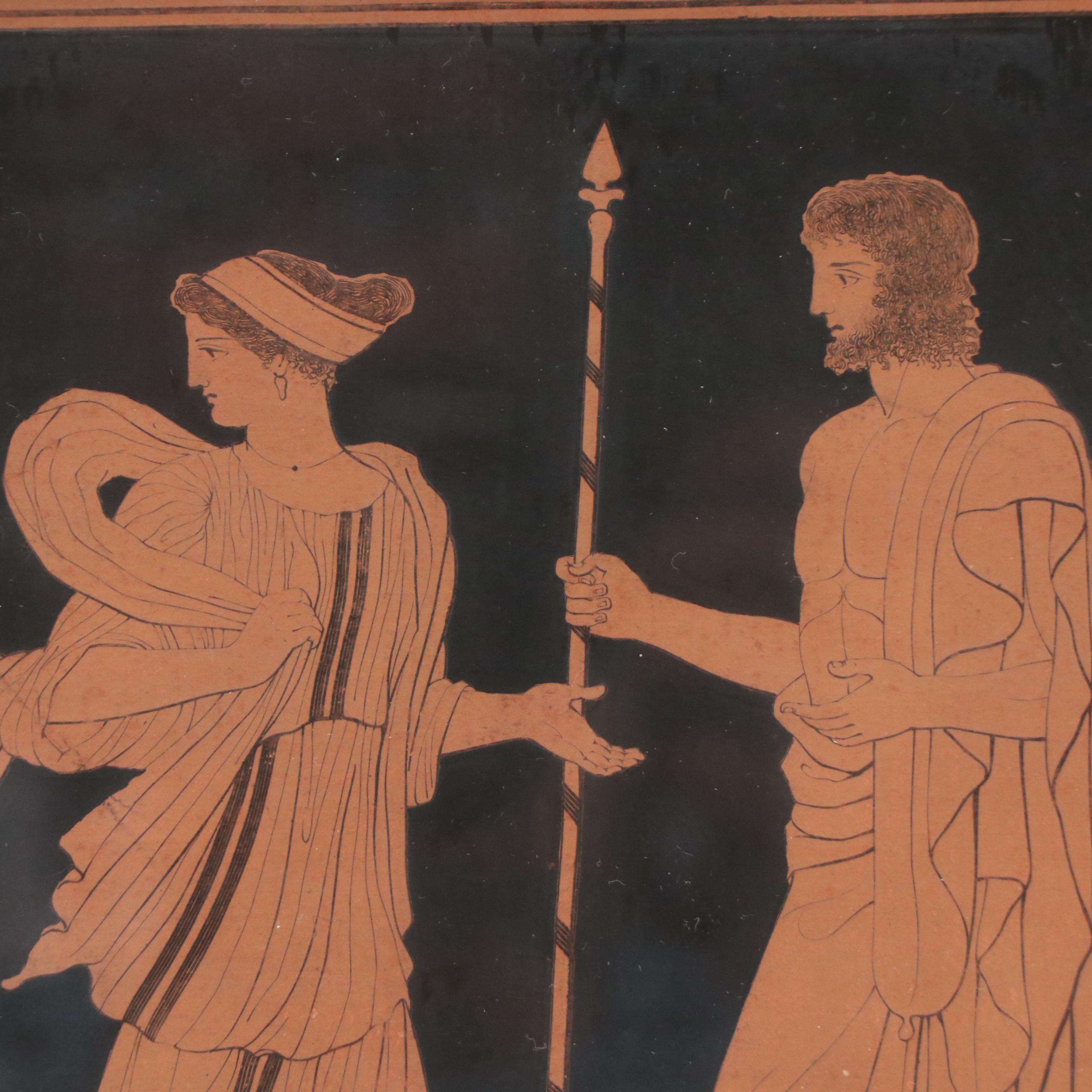 French Empire Angelo Clener Hand-Colored Engravings "Greek Vase Plates"